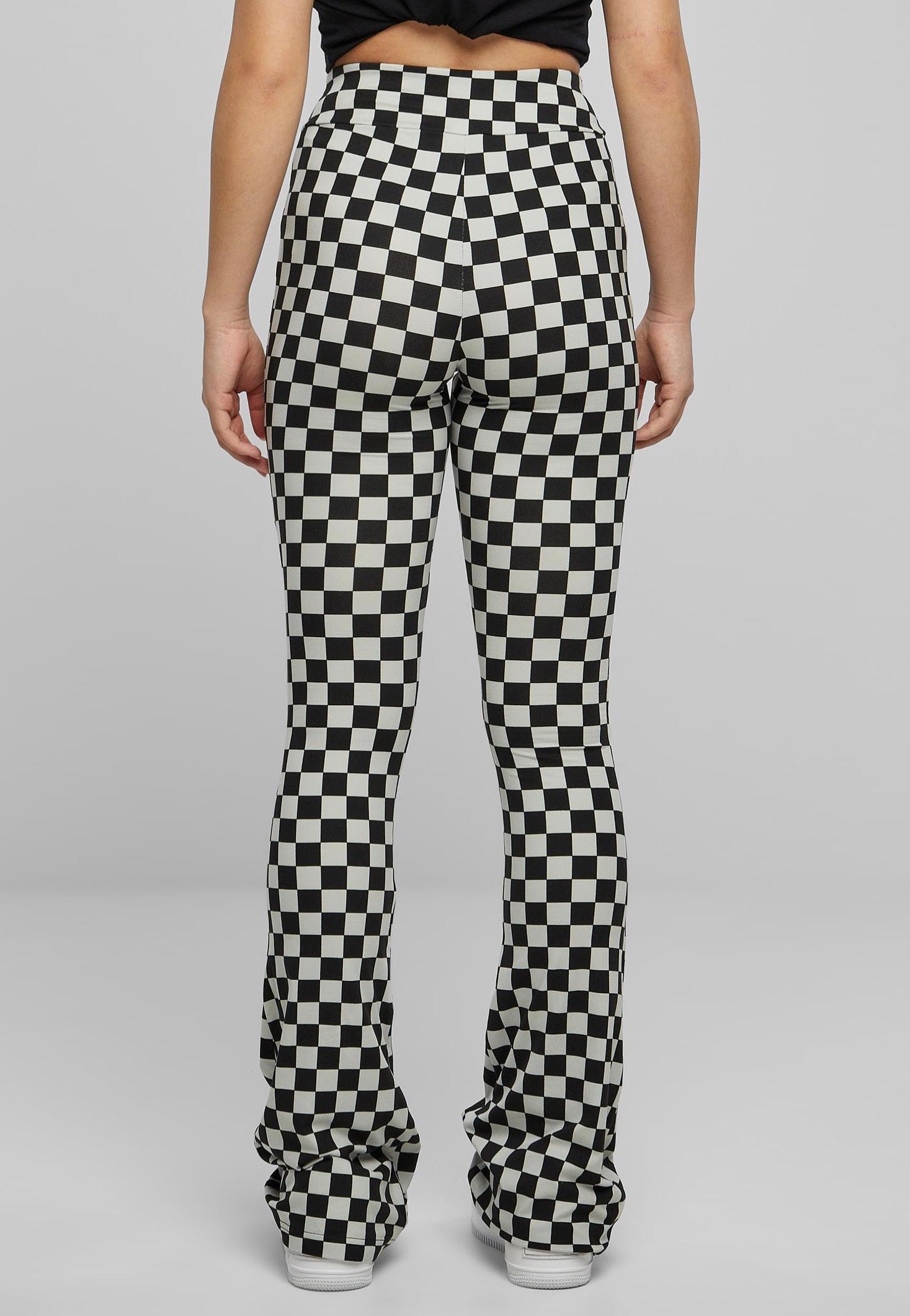 Urban Classics - Checked Boot Cut Black/Lightasphalt - Leggings | Women-Image