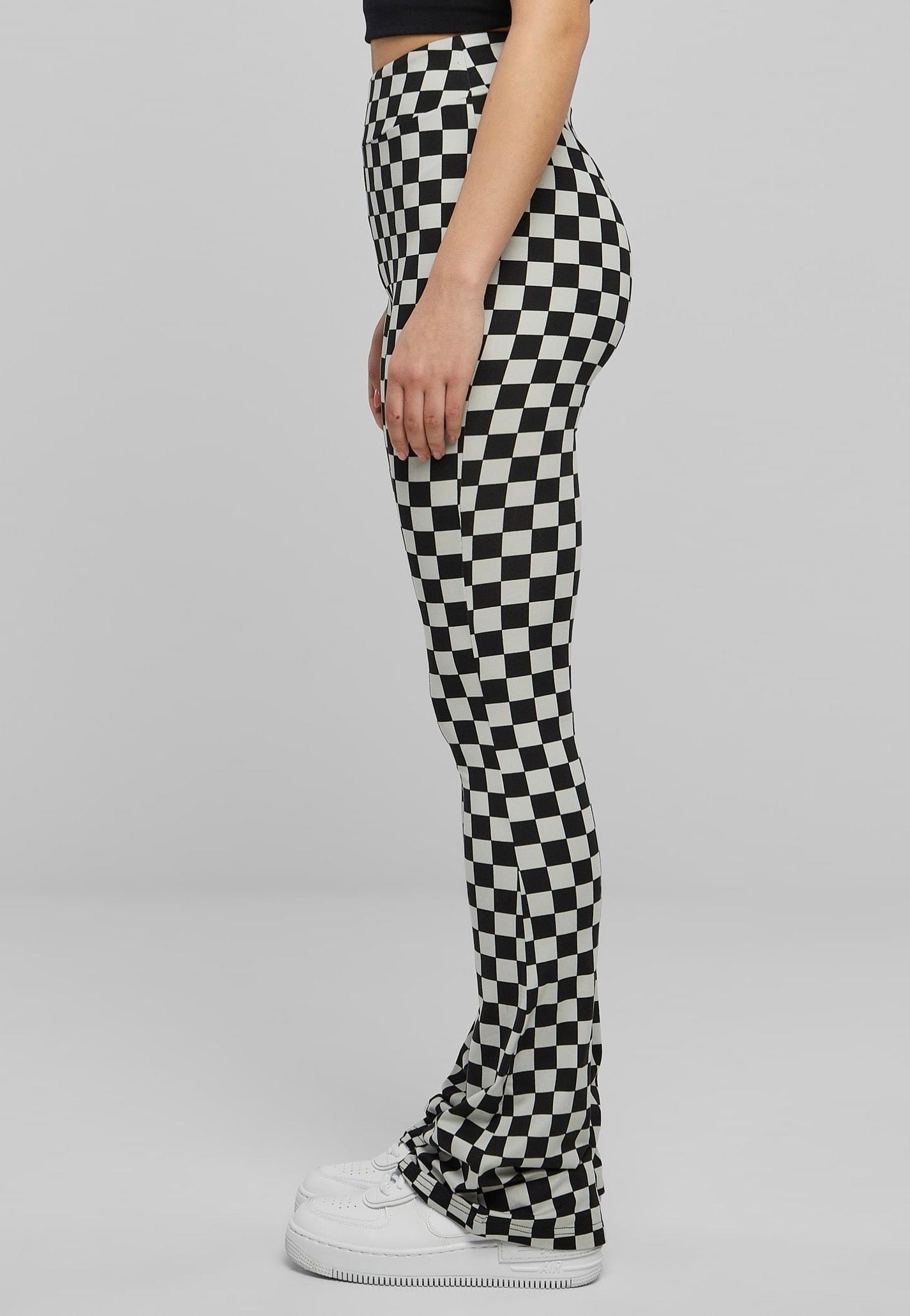 Urban Classics - Checked Boot Cut Black/Lightasphalt - Leggings | Women-Image