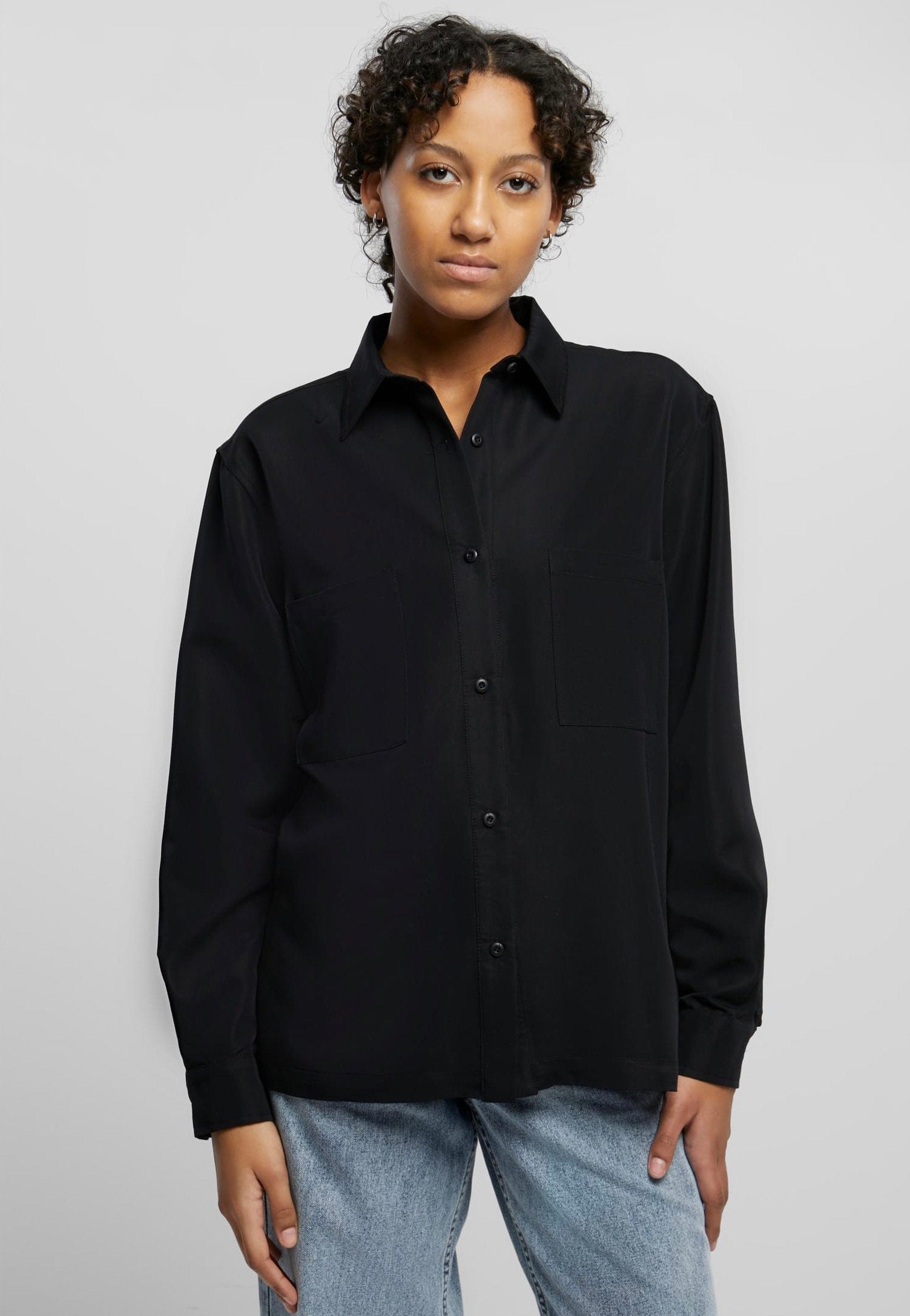 Urban Classics - Oversized Twill Black - Blouse | Women-Image