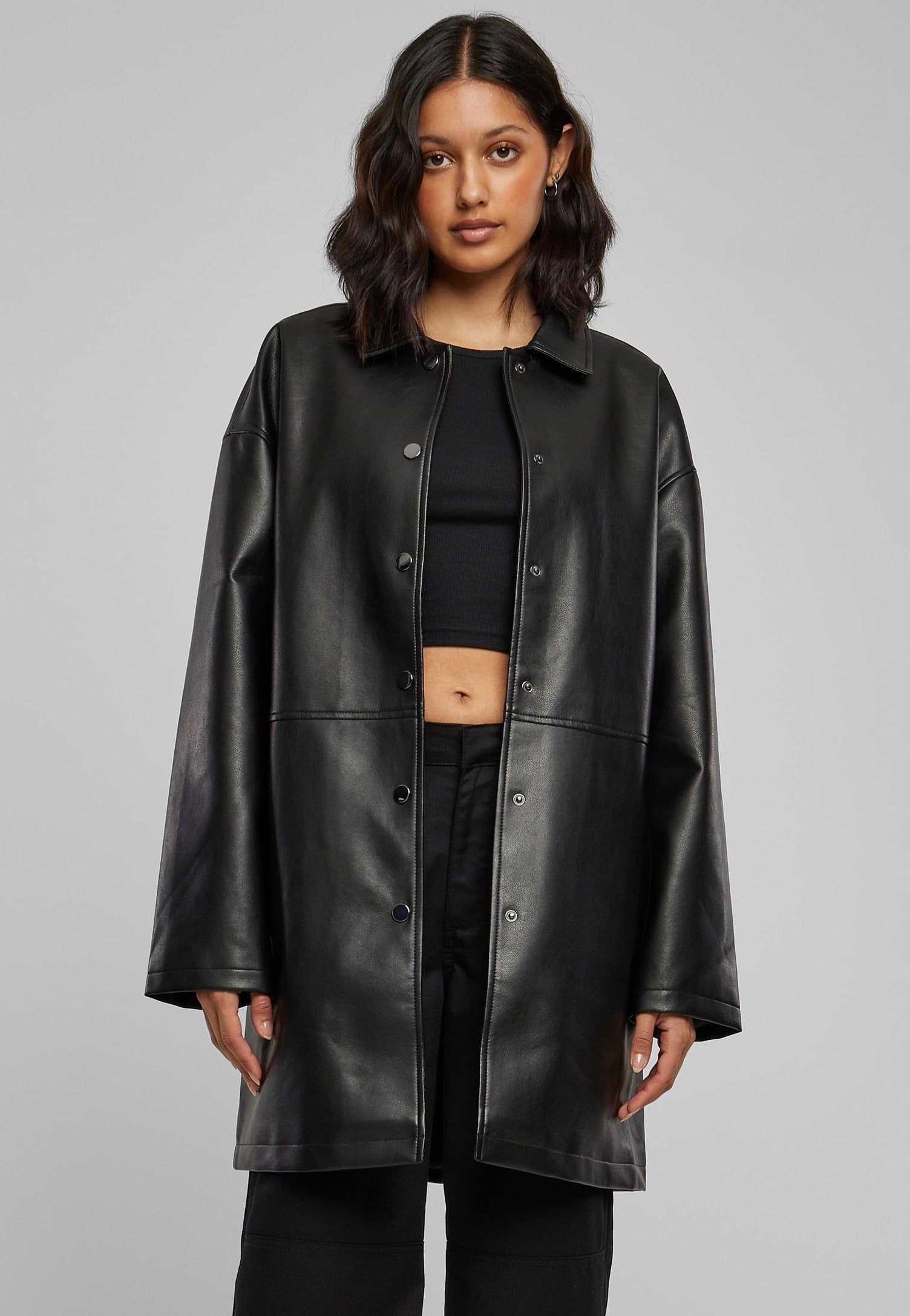 Urban Classics - Faux Leather Black - Leather Jacket | Women-Image