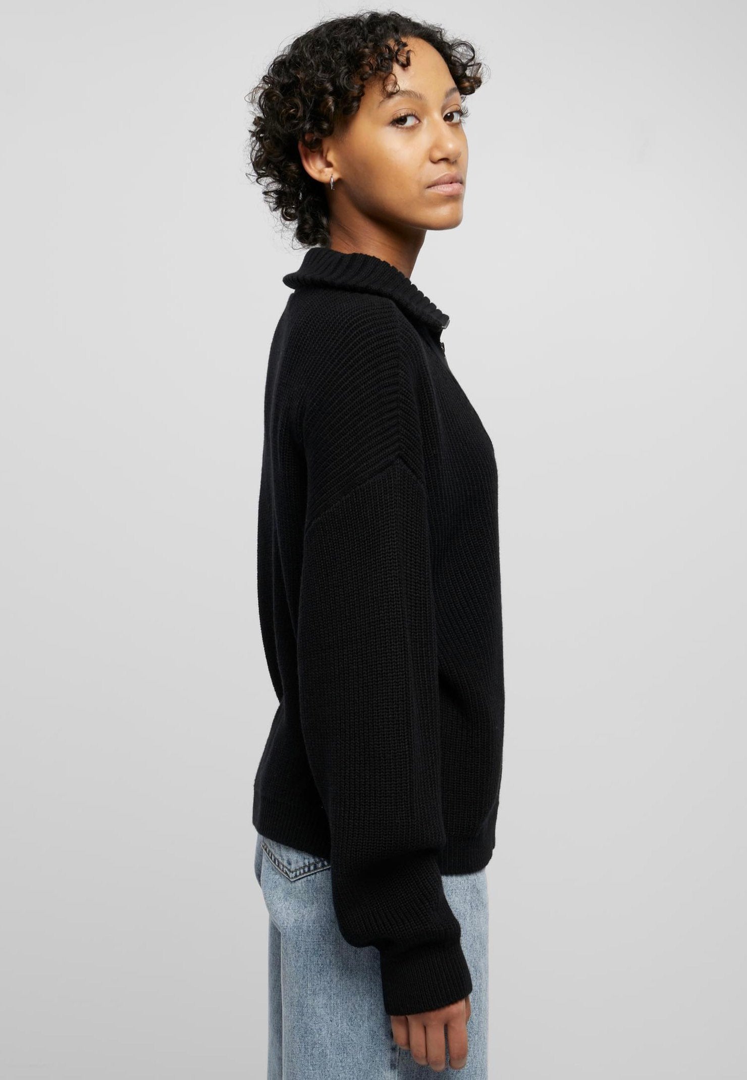 Urban Classics - Oversized Knit Black - Pullover | Women-Image