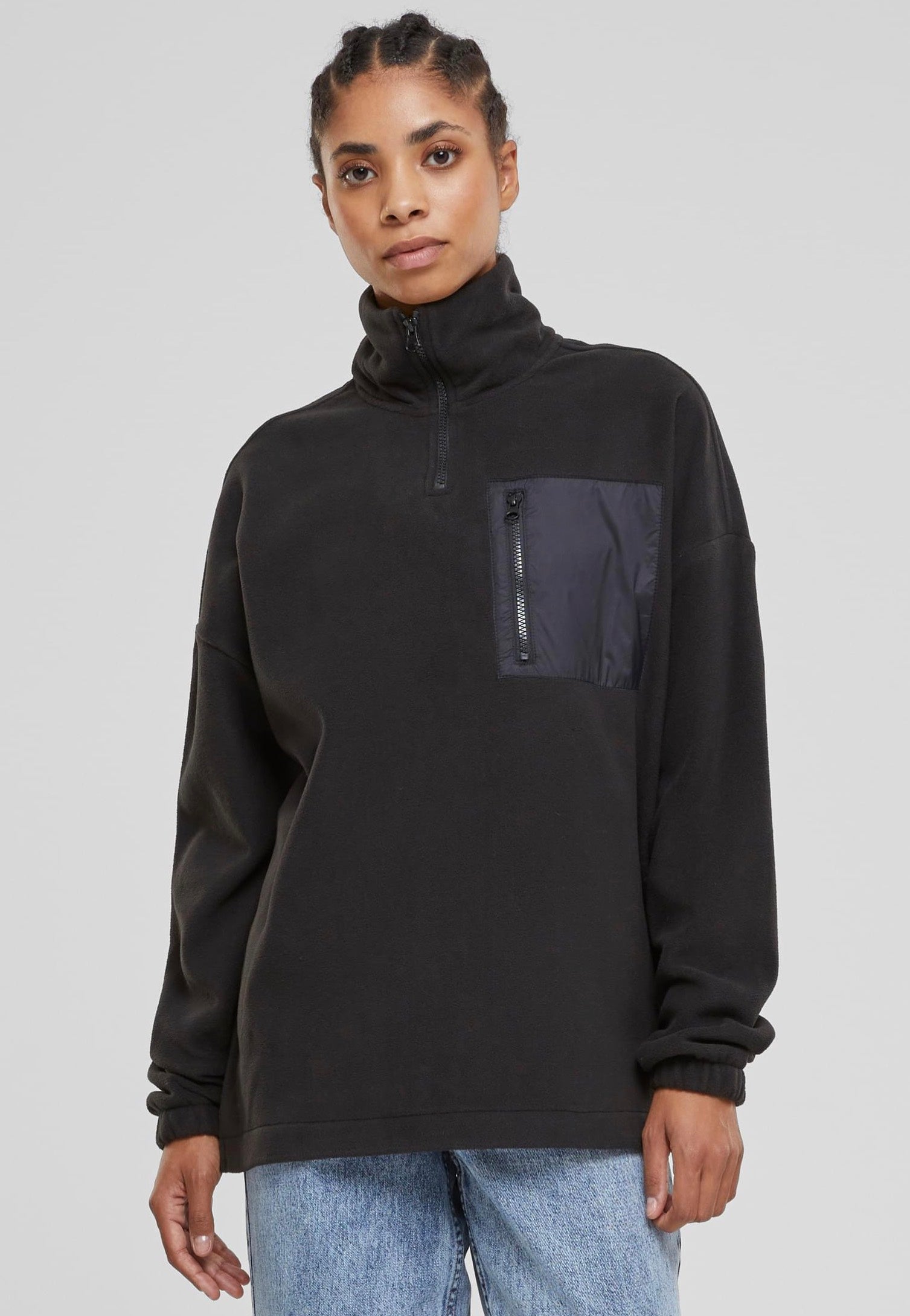 Urban Classics - Ladies Polar Fleece Black - Pullover | Women-Image