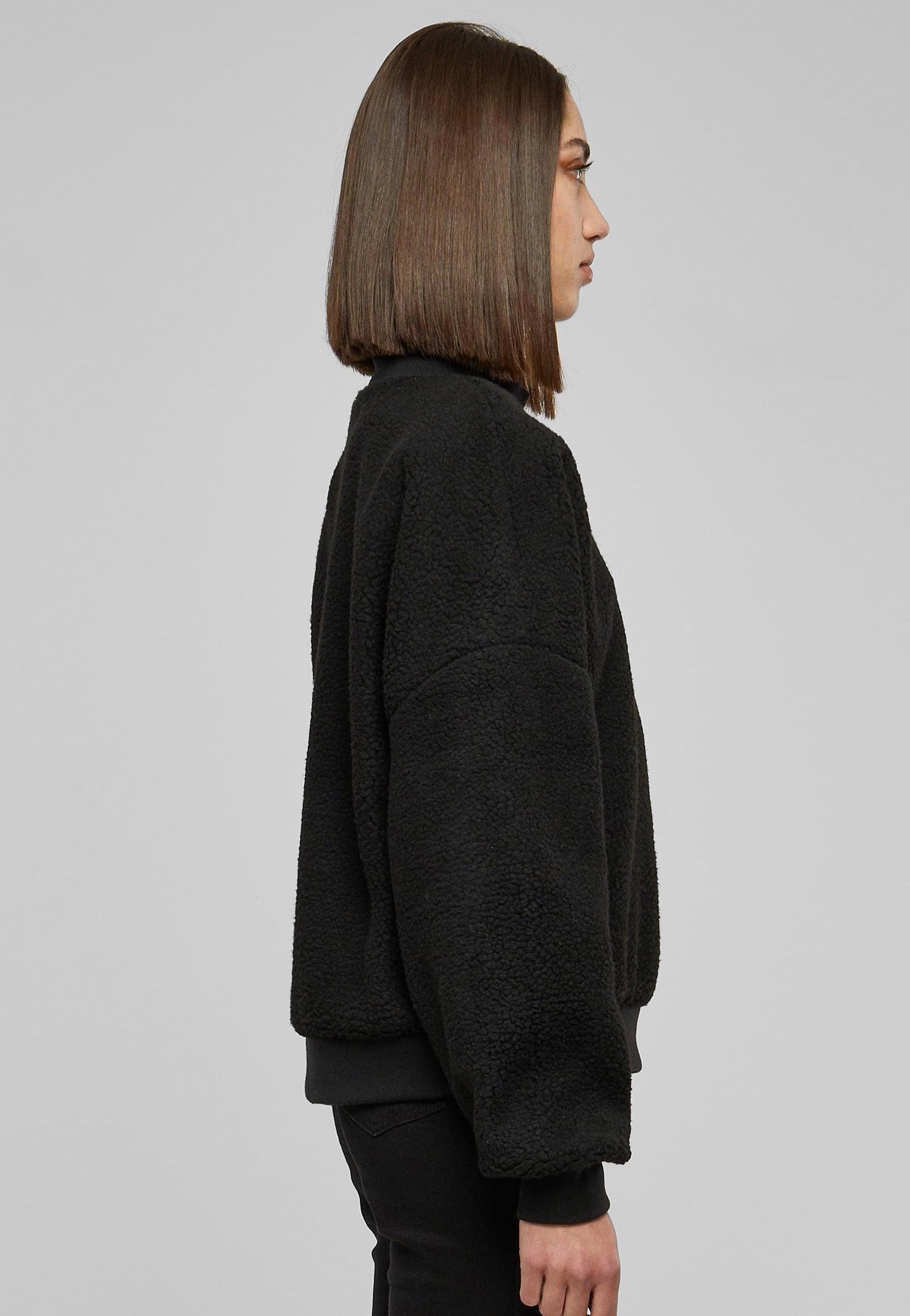 Urban Classics - Sherpa Crewneck Black - Pullover | Women-Image