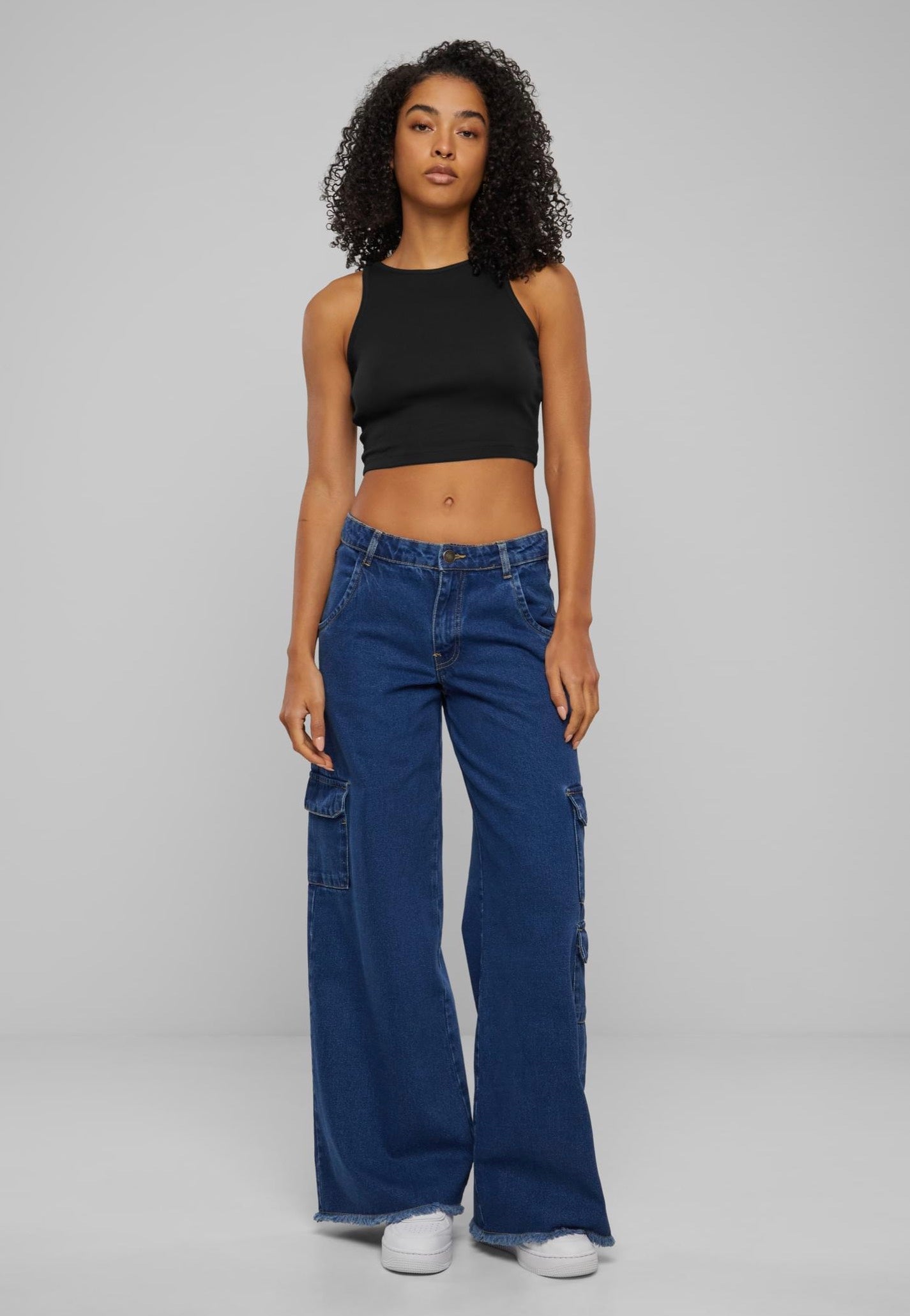 Urban Classics - Ladies Organic Cropped Rib Black - Top | Women-Image