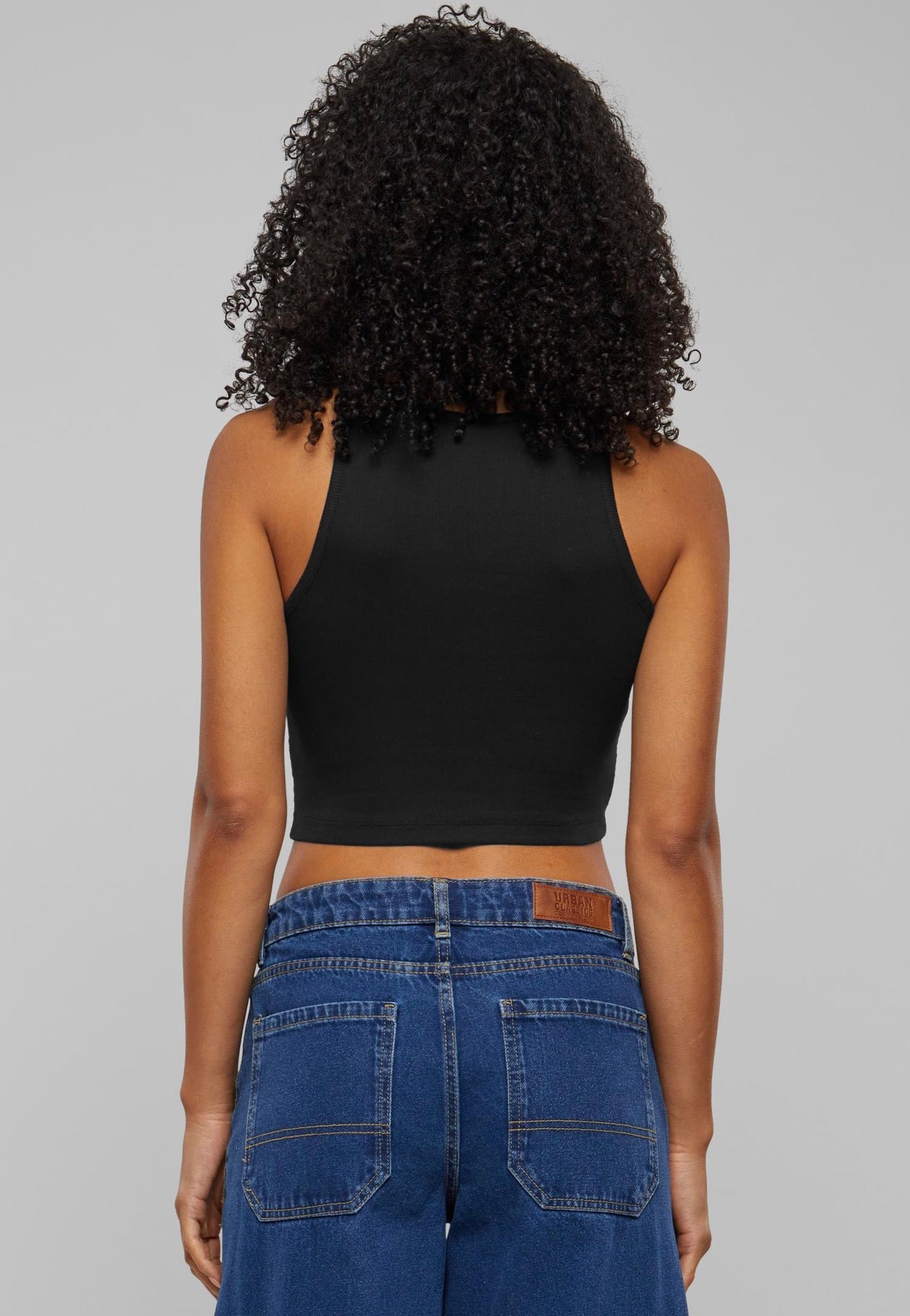 Urban Classics - Ladies Organic Cropped Rib Black - Top | Women-Image