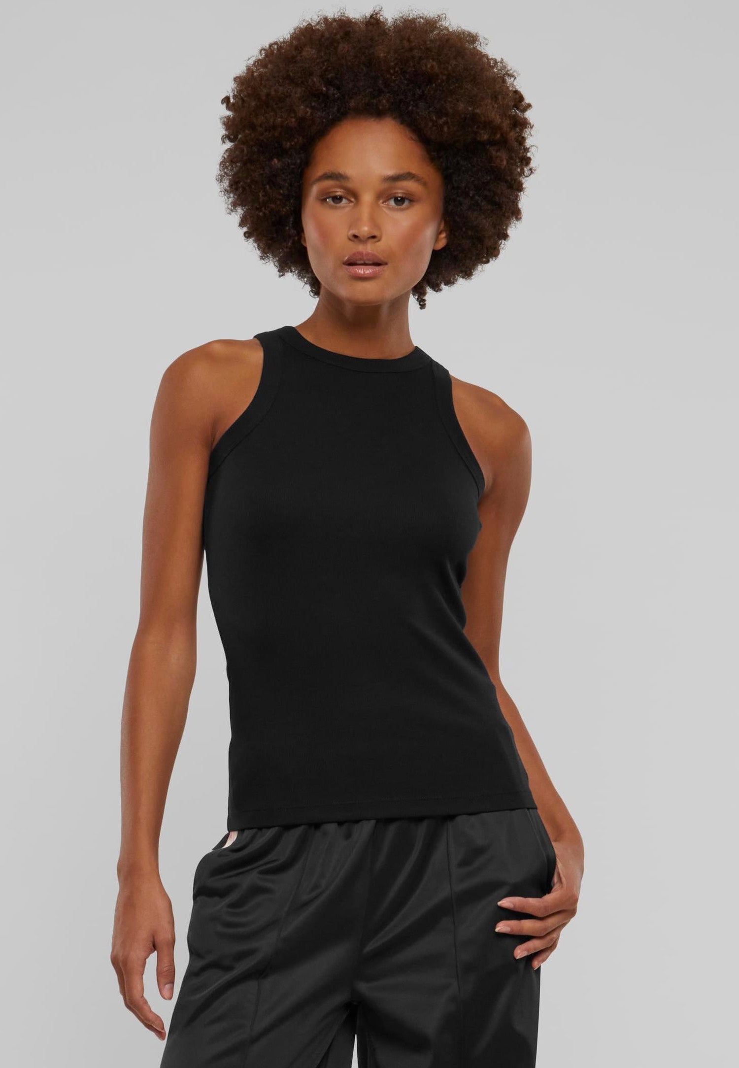 Urban Classics - Ladies Racer Back Rib Black - Top | Women-Image