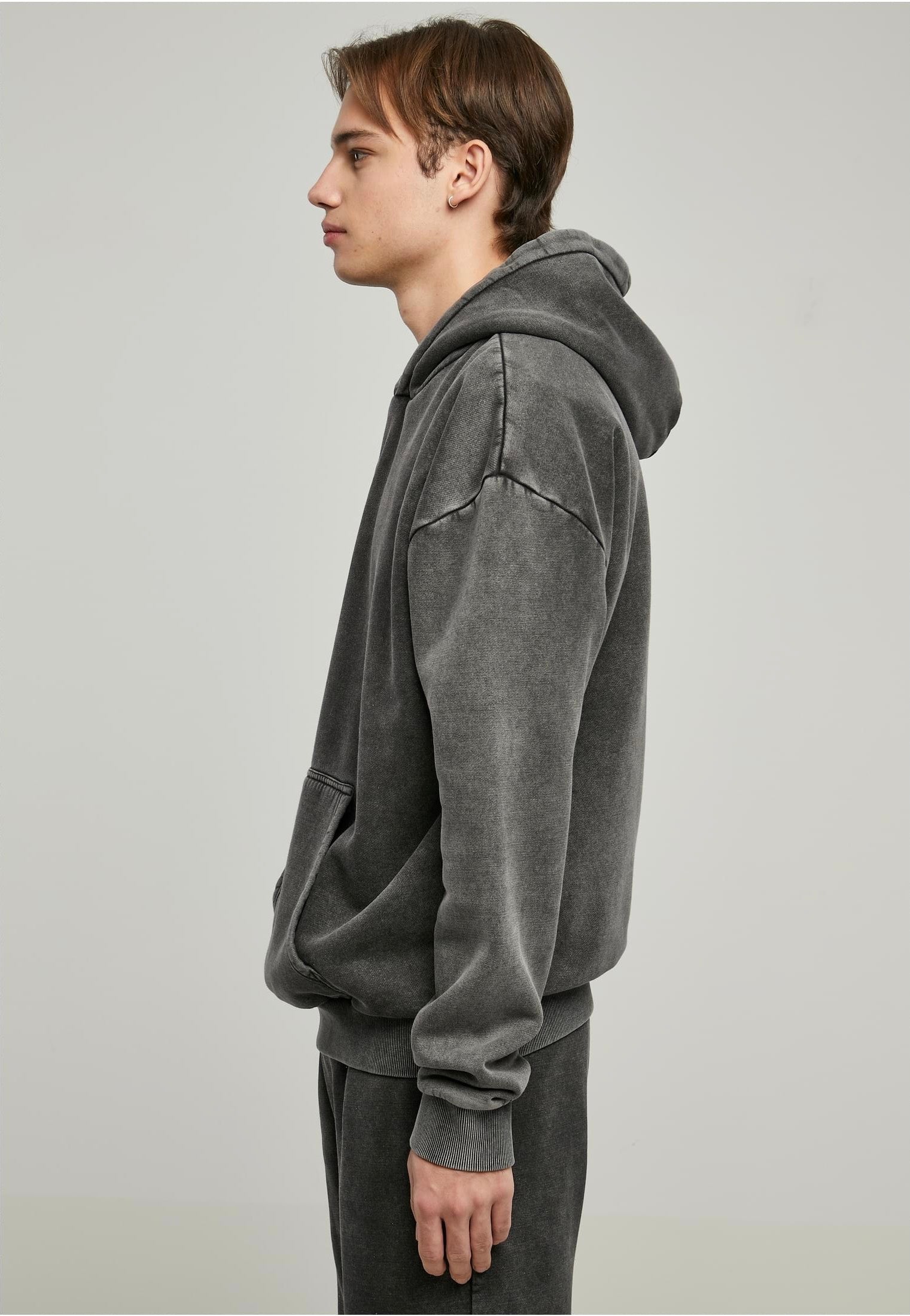 Urban Classics - Heavy Sand Washed Black - Hoodie | Men-Image