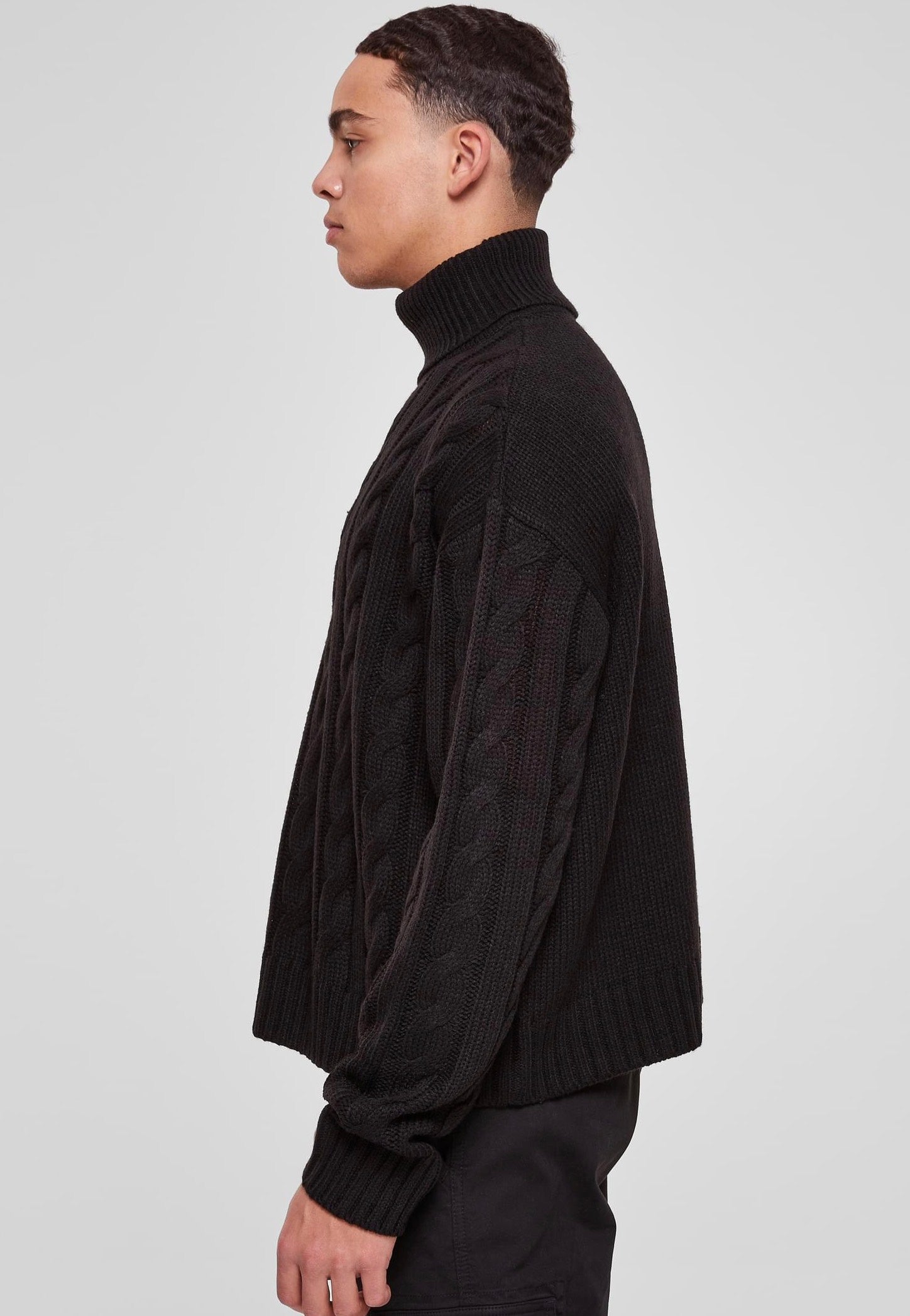 Urban Classics - Boxy Roll Neck Black - Pullover | Men-Image