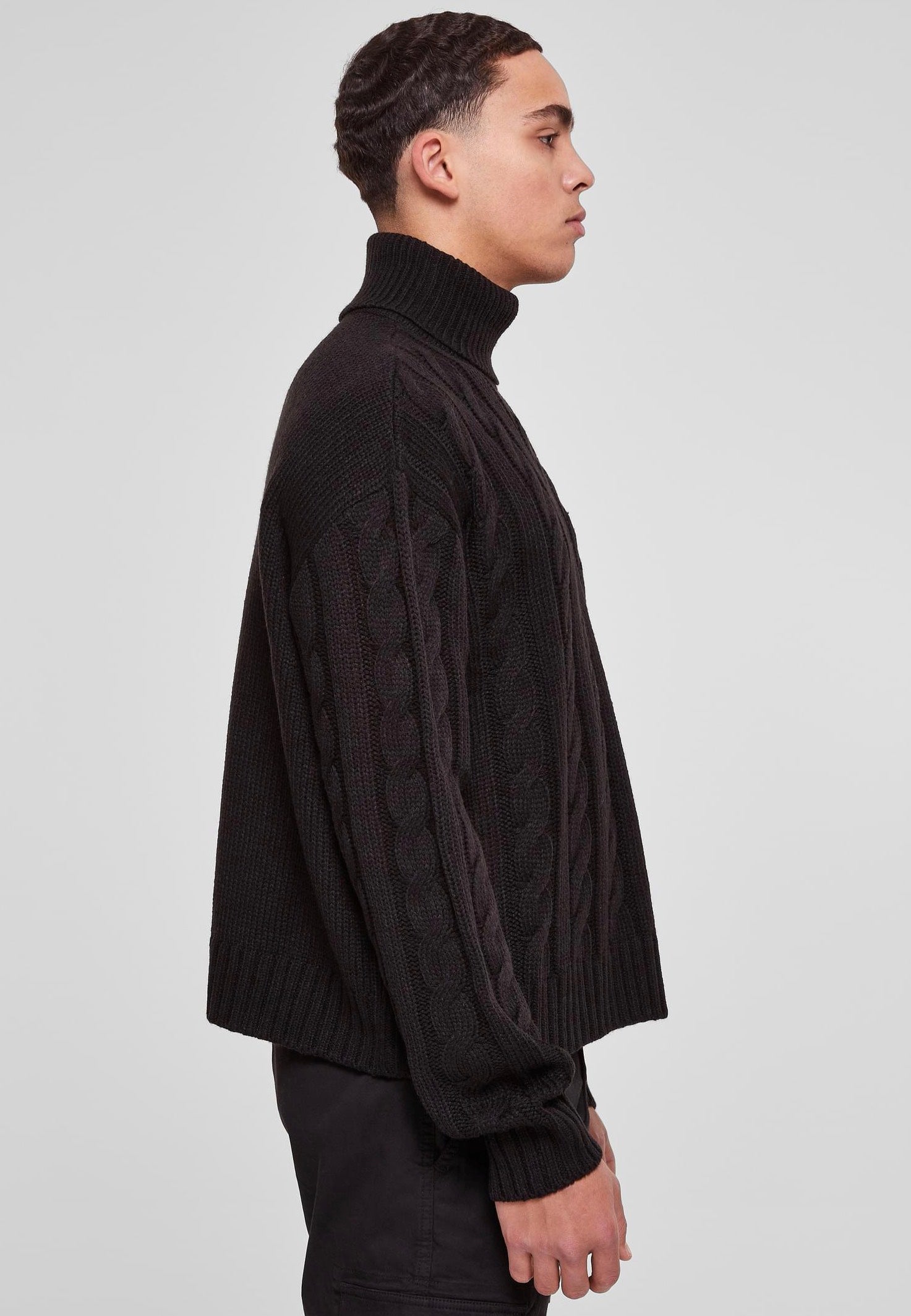 Urban Classics - Boxy Roll Neck Black - Pullover | Men-Image