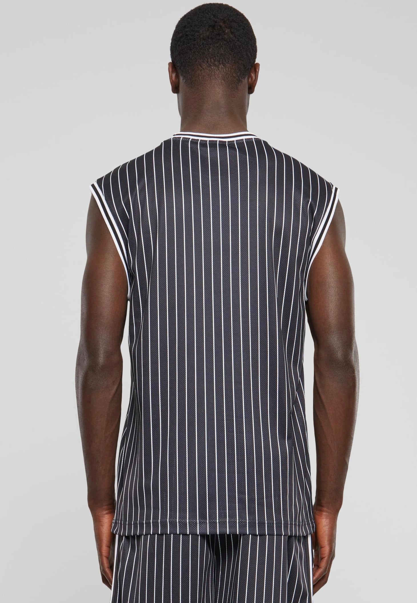 Urban Classics - Striped Mesh Black/White - Tank | Men-Image