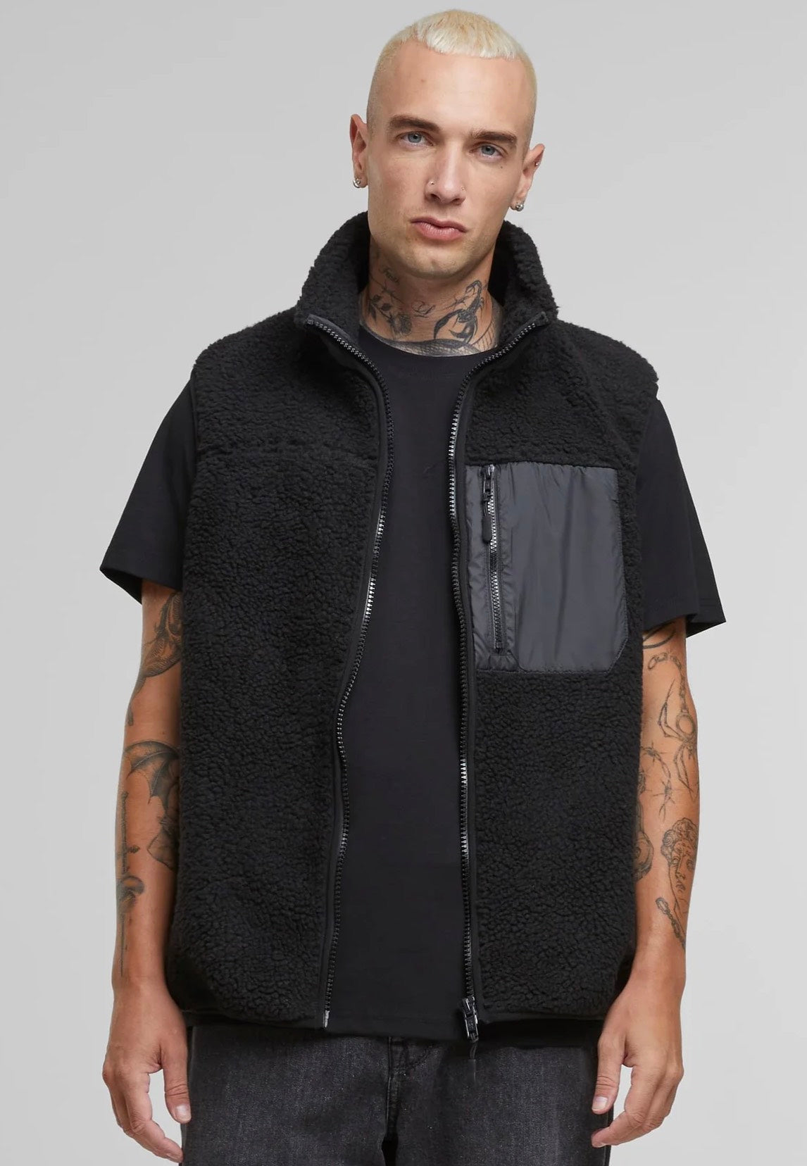 Urban Classics - Sherpa Black - Vest | Men-Image