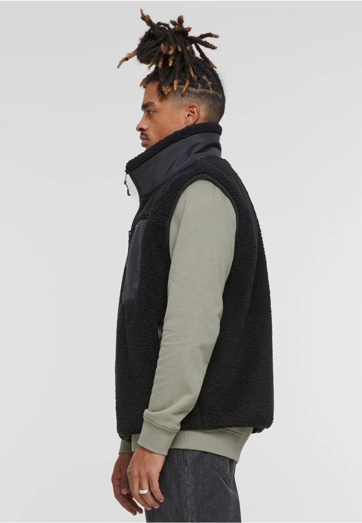 Urban Classics - Sherpa Black - Vest | Men-Image