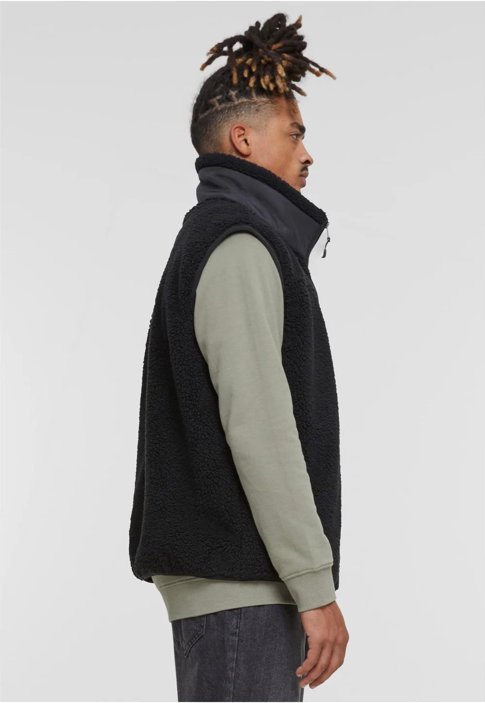 Urban Classics - Sherpa Black - Vest | Men-Image