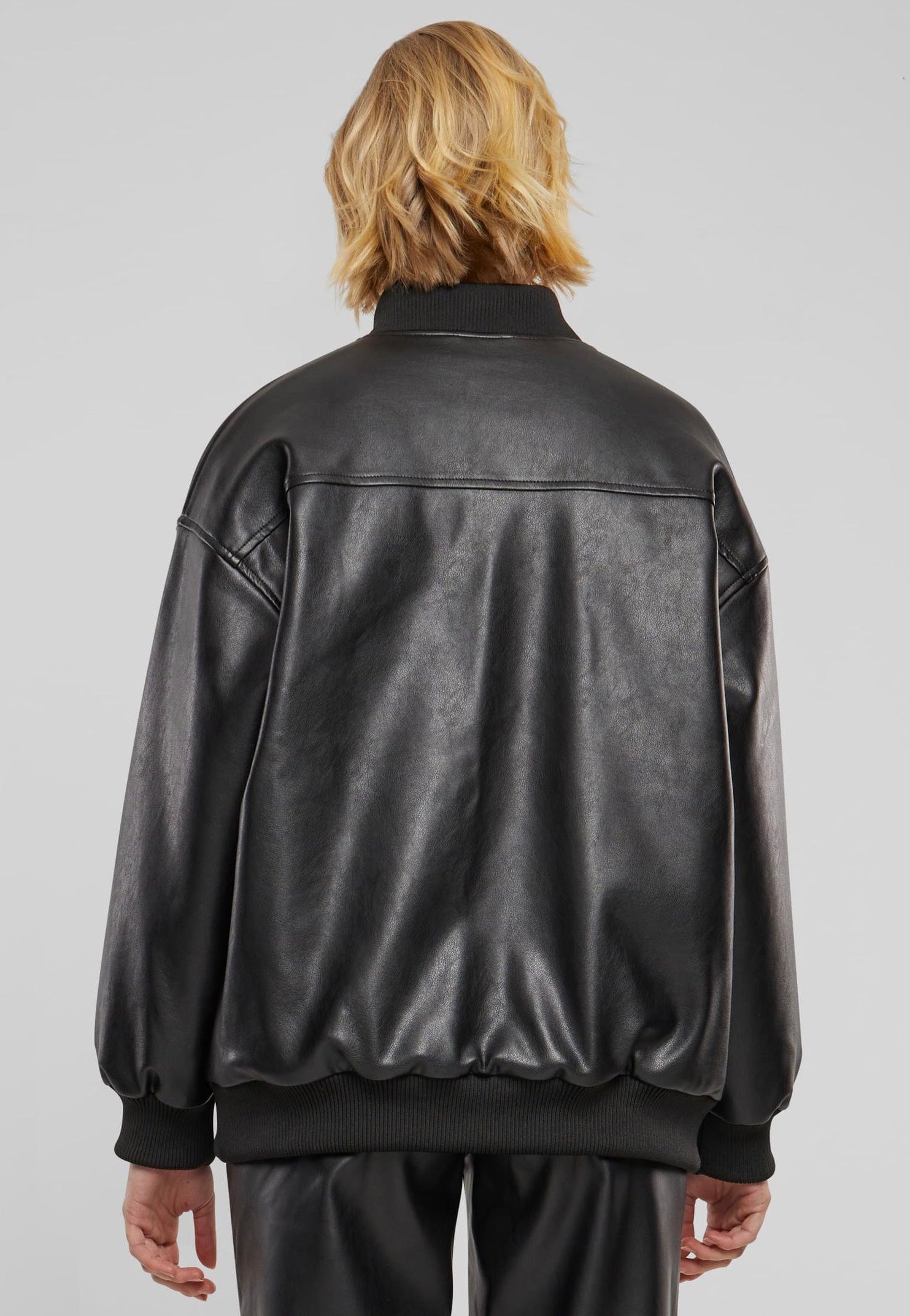 Urban Classics - Ladies Synthetic Leather Bomber Black - Leather Jacket | Women-Image