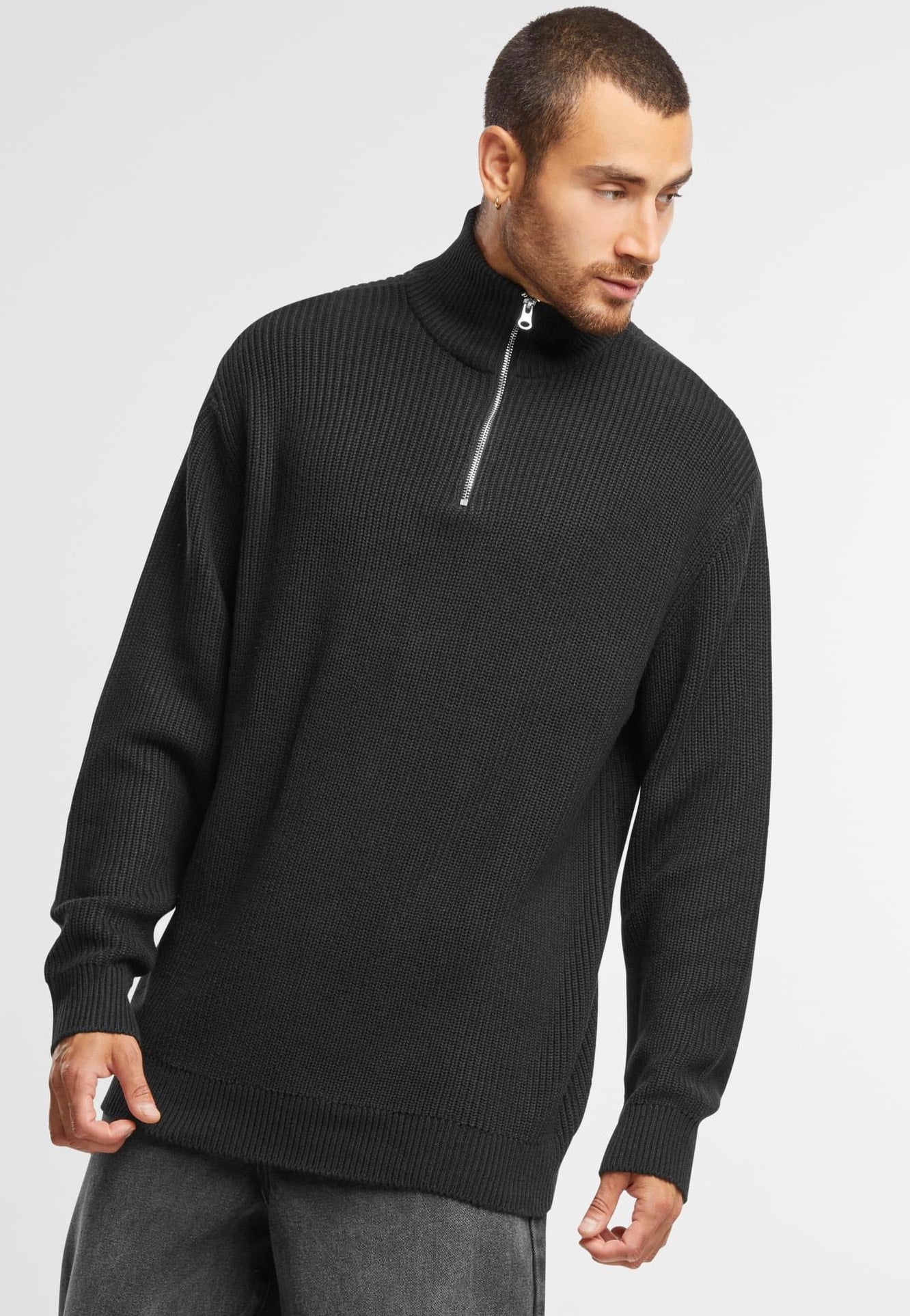 Urban Classics - Rib Basic Black - Pullover | Men-Image