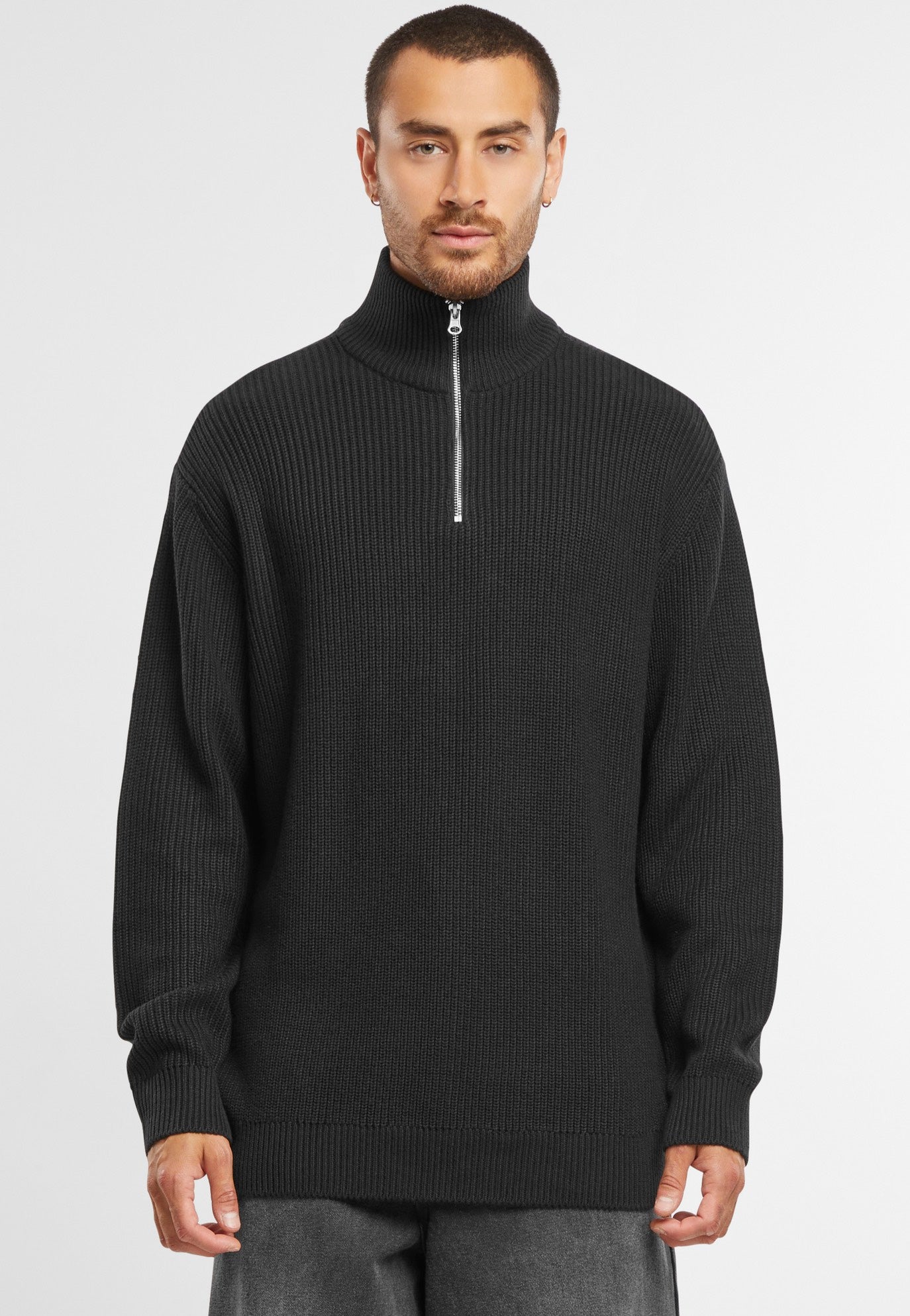 Urban Classics - Rib Basic Black - Pullover | Men-Image