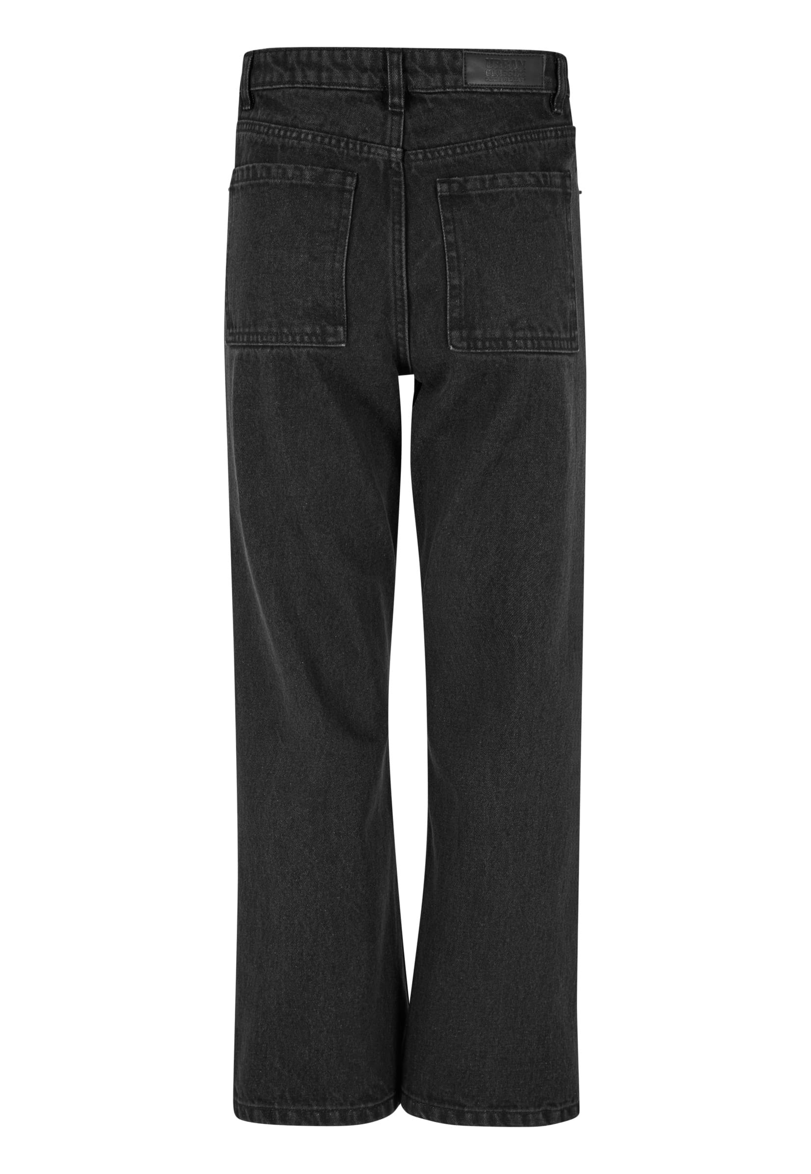 Urban Classics - Ladies Cropped Straight Leg Denim Black Washed - Jeans | Women-Image