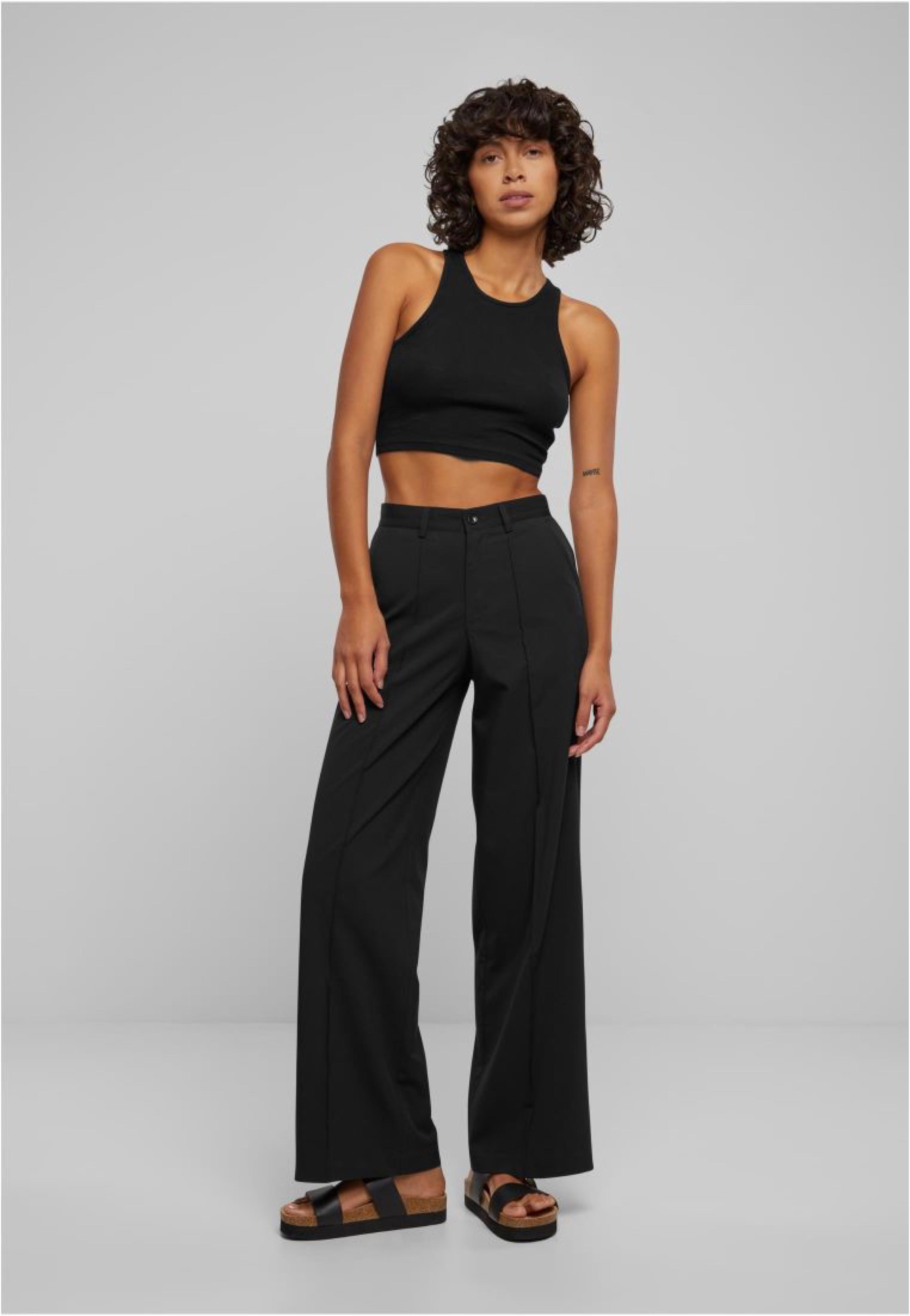 Urban Classics - Ladies Wide Pleated Black - Pants | Women-Image