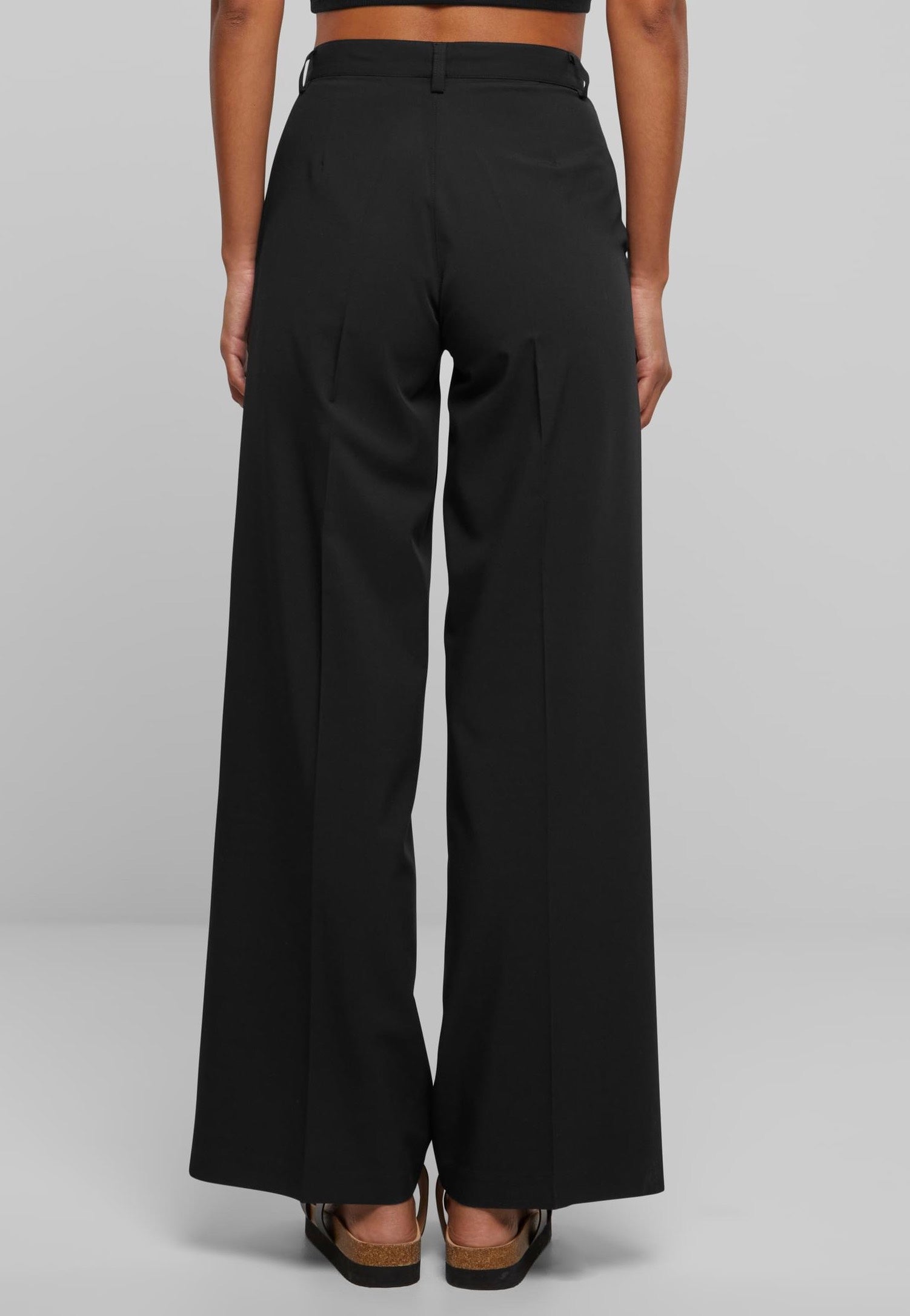 Urban Classics - Ladies Wide Pleated Black - Pants | Women-Image