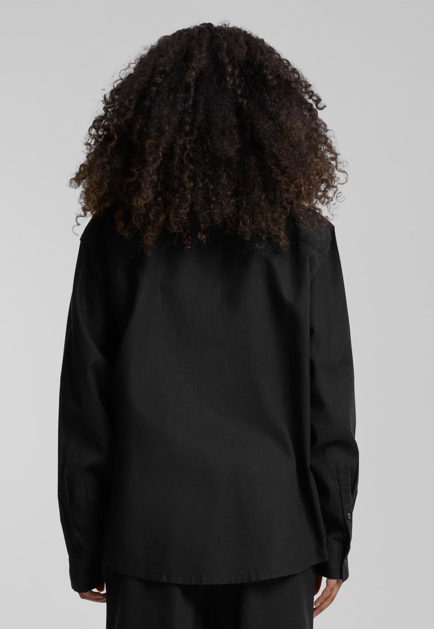 Urban Classics - Ladies Linen Mixed Oversized Black - Shirt | Women-Image