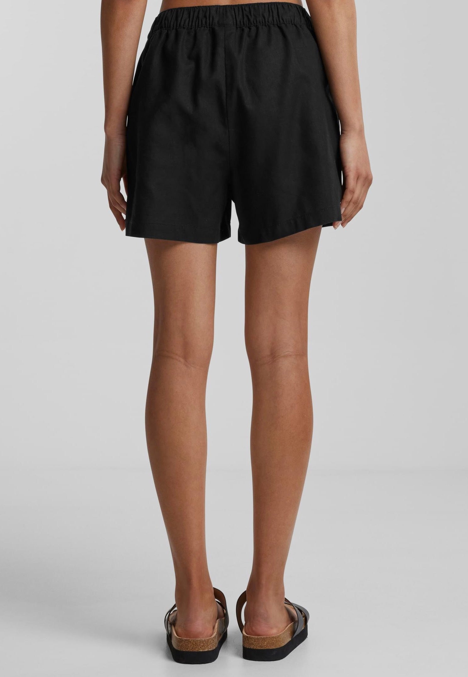 Urban Classics - Ladies Linen Mixed Black - Shorts | Women-Image