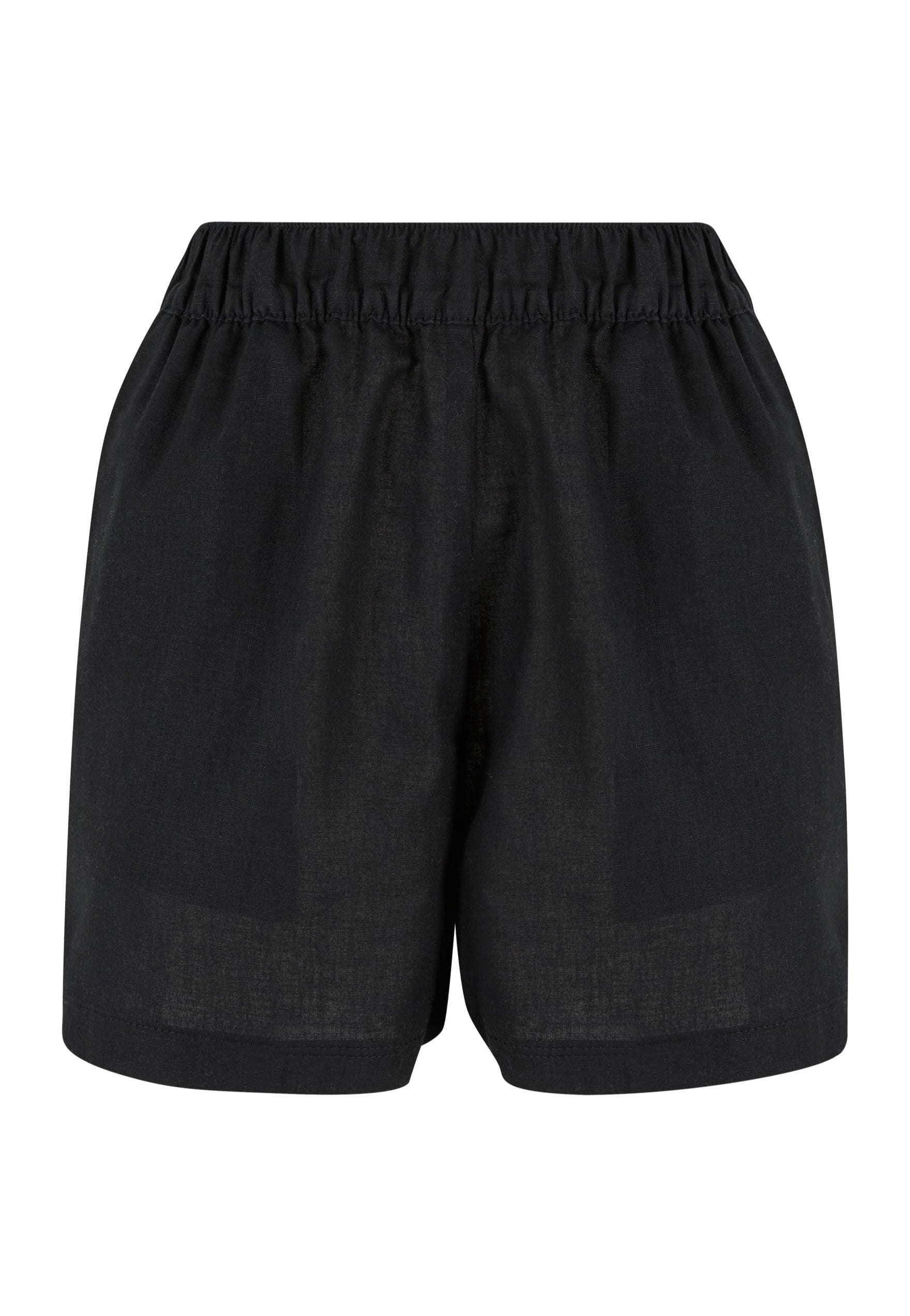 Urban Classics - Ladies Linen Mixed Black - Shorts | Women-Image