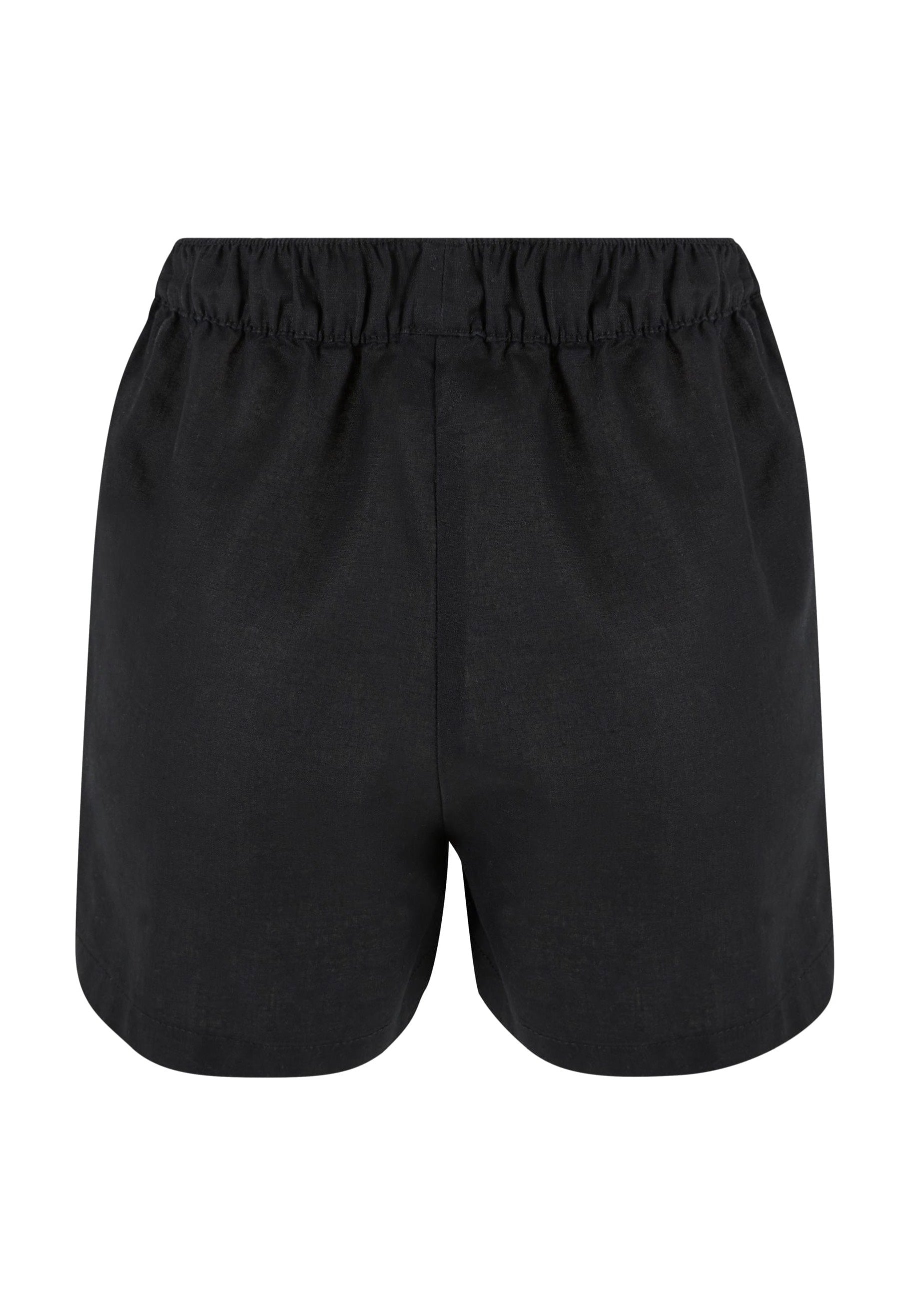 Urban Classics - Ladies Linen Mixed Black - Shorts | Women-Image