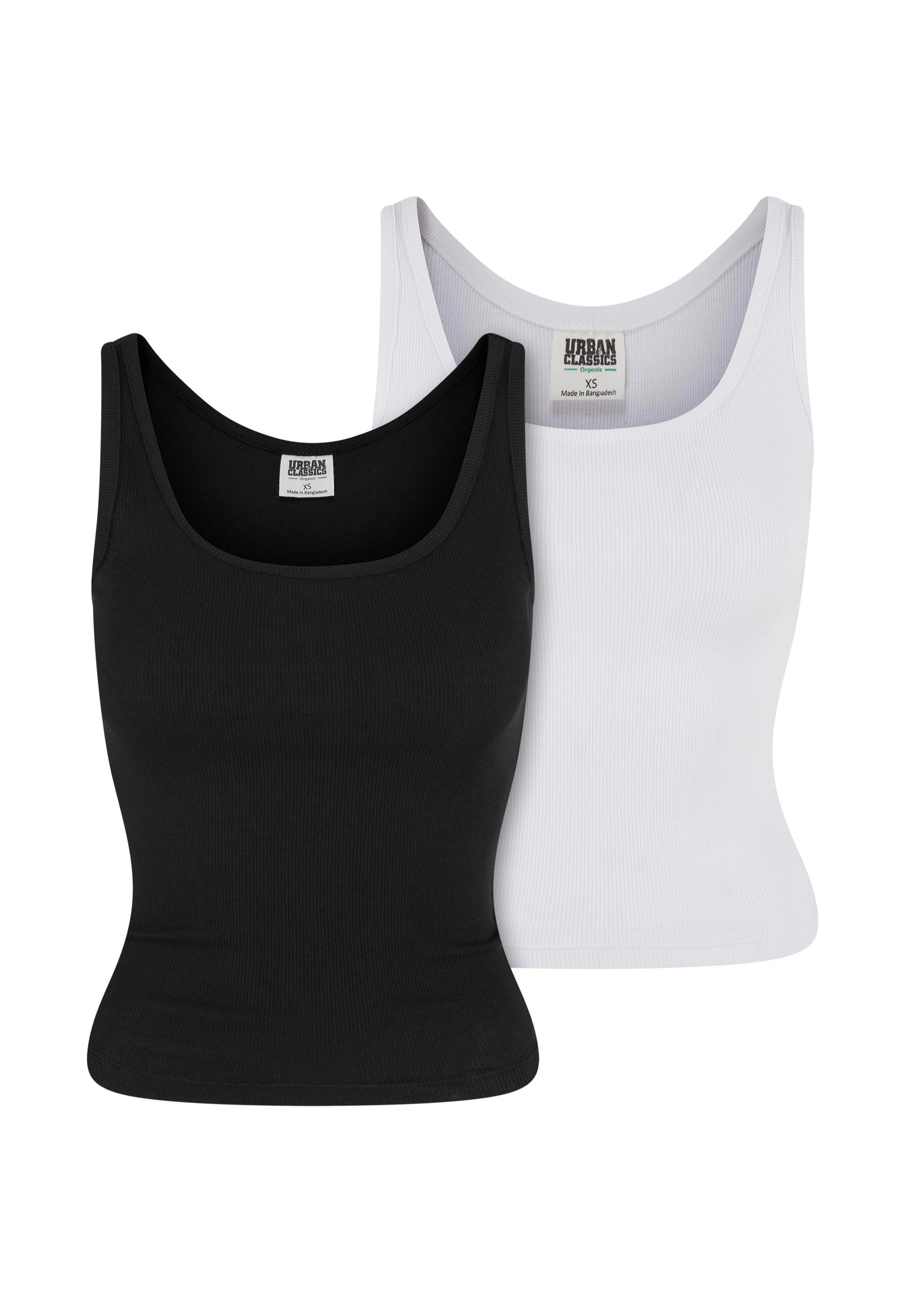 Urban Classics - Ladies Organic Basic Rib Pack Of 2 Black/White - Tank | Women-Image