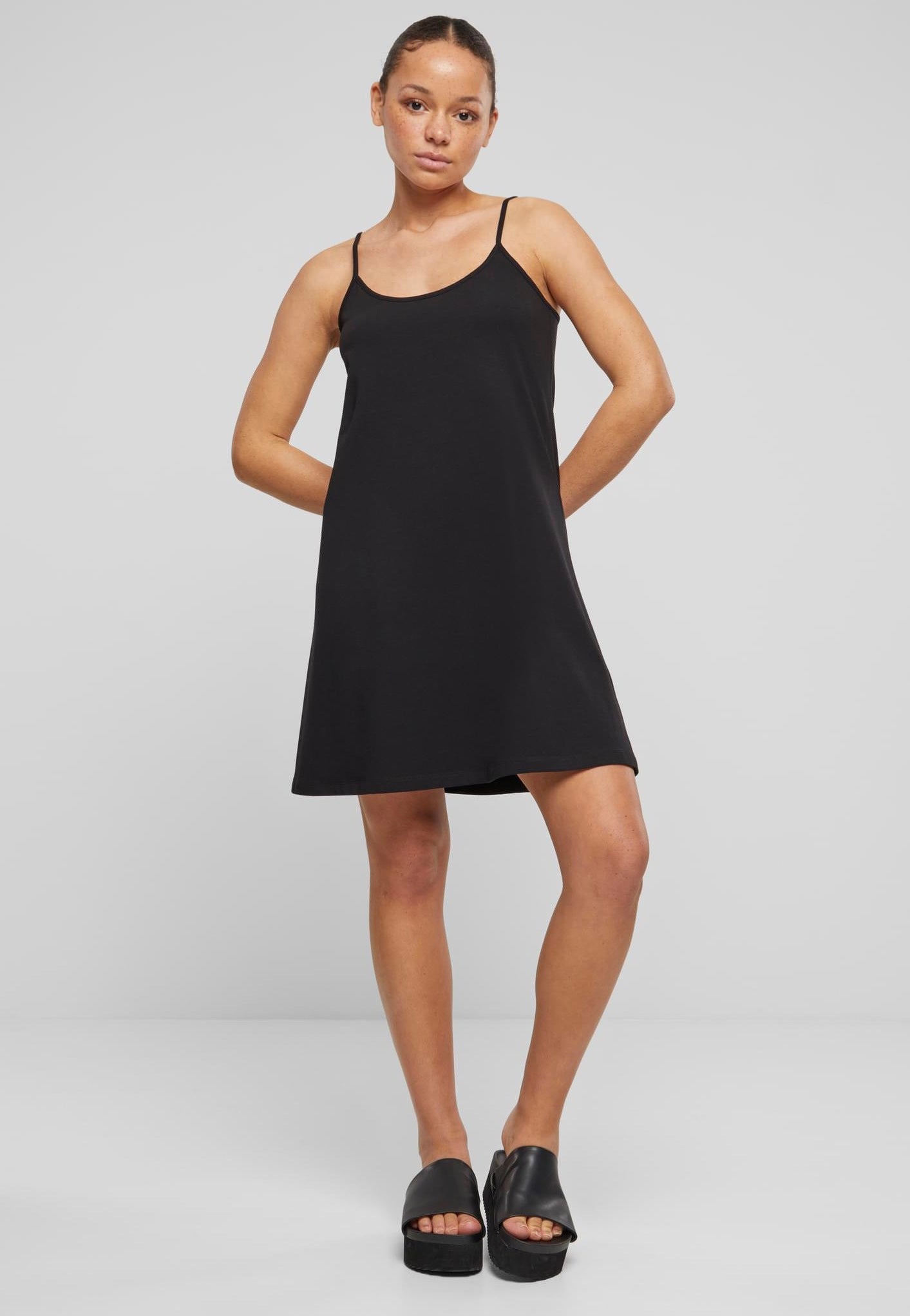 Urban Classics - Ladies Stretch Jersey Hanger Black - Dress | Women-Image