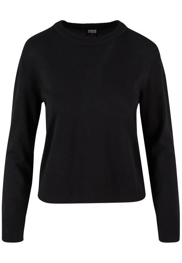 Urban Classics - Ladies Knitted Roundneck Black - Pullover | Women-Image