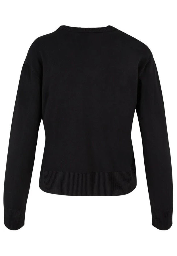 Urban Classics - Ladies Knitted Roundneck Black - Pullover | Women-Image