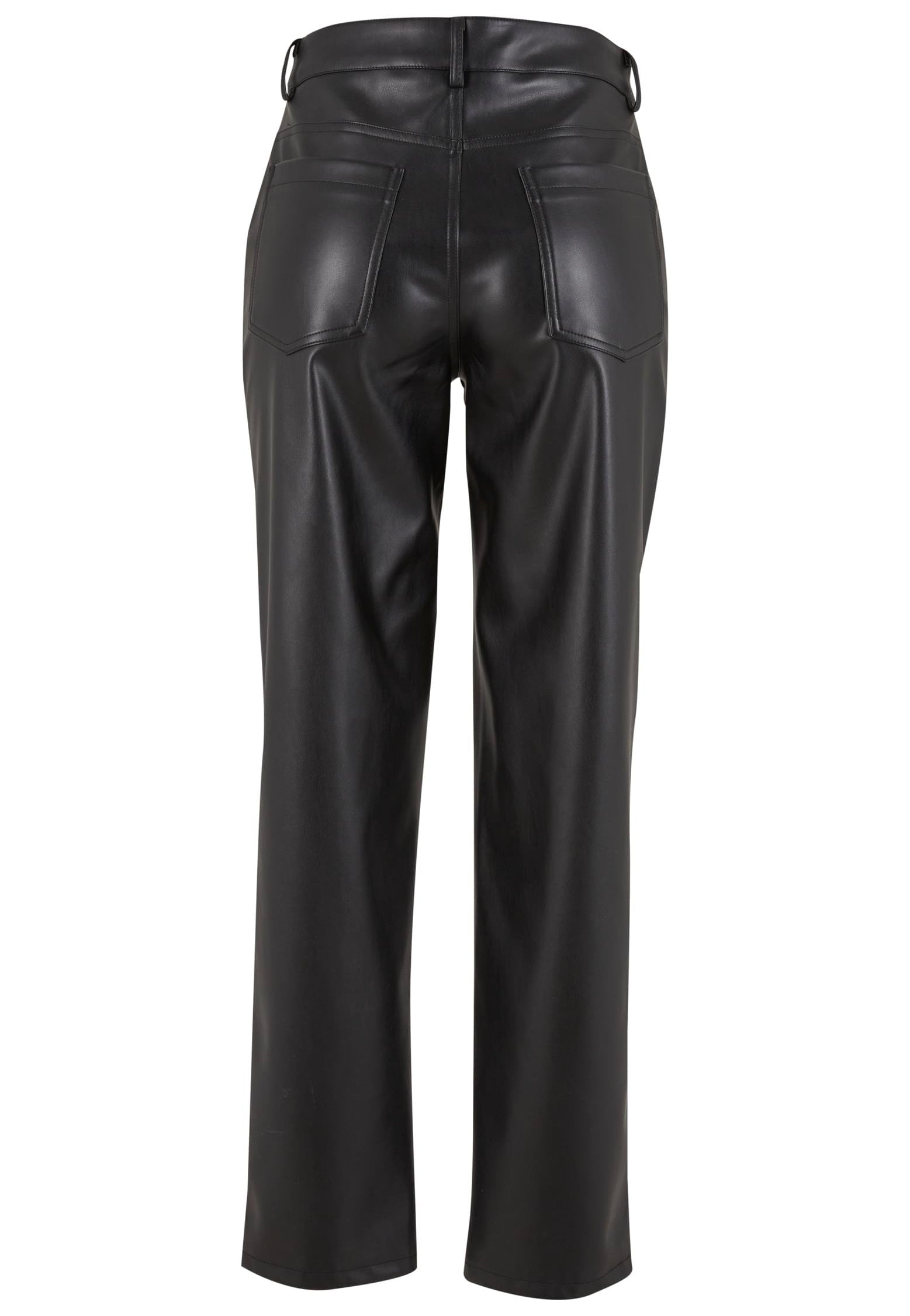 Urban Classics - Ladies Straight Leg Synthetic Leather Black - Pants | Women-Image