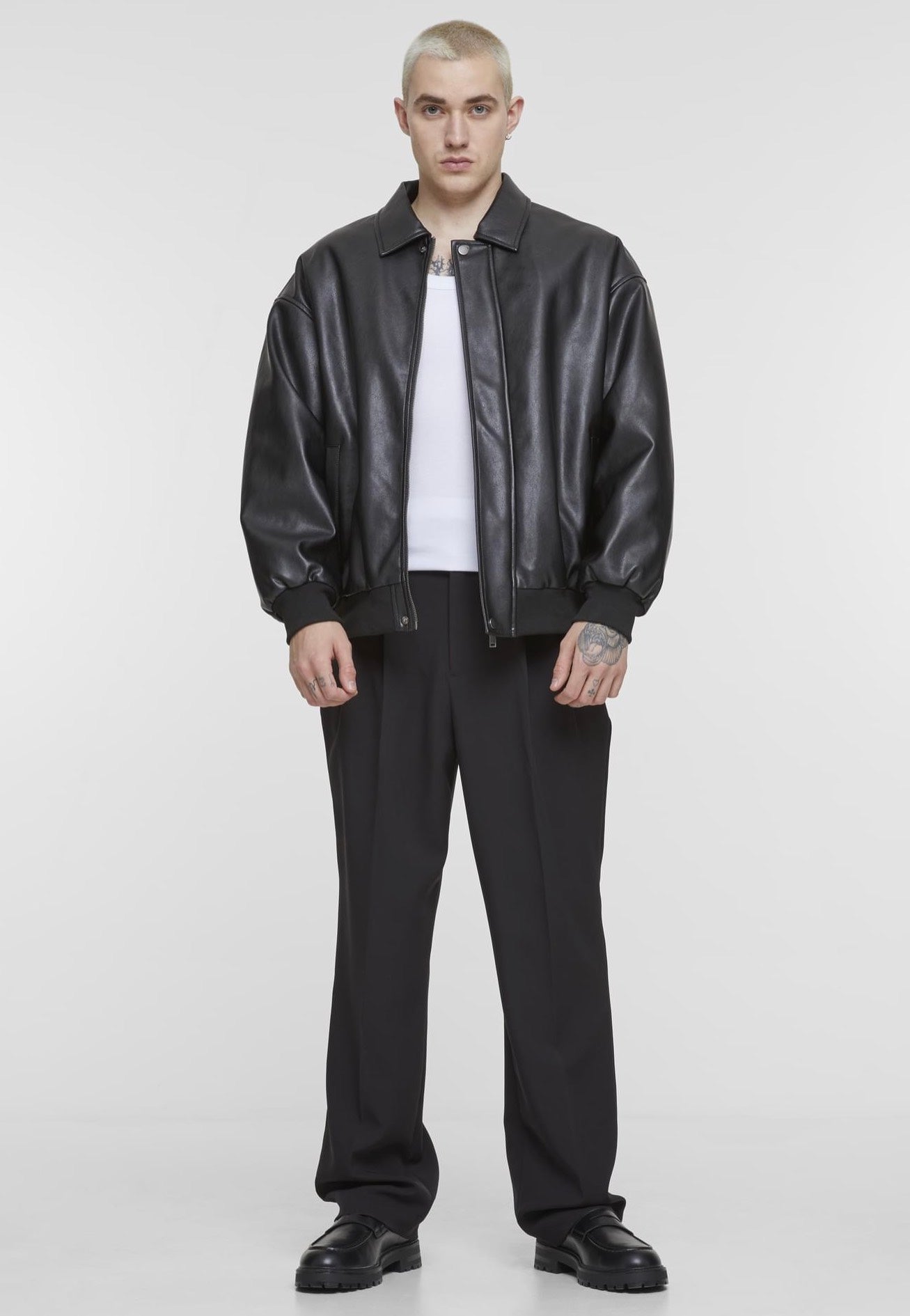 Urban Classics - Synthetic Leather Black - Leather Jacket | Men-Image