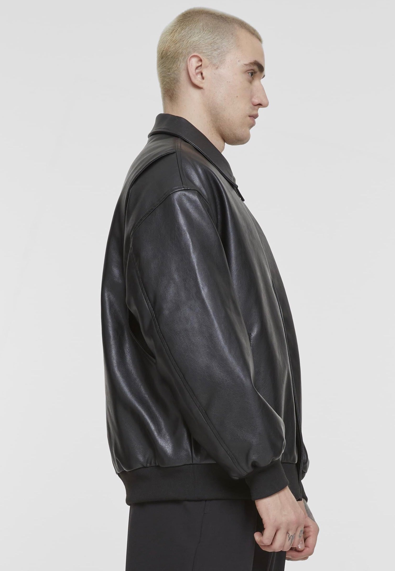 Urban Classics - Synthetic Leather Black - Leather Jacket | Men-Image