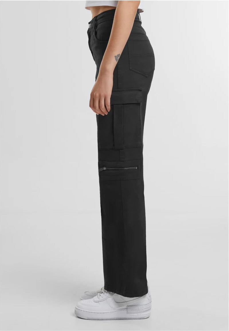 Urban Classics - Ladies Loose Utility Stretch Twill Black - Pants | Women-Image