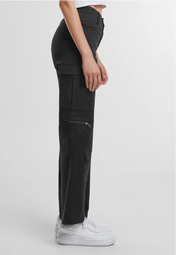 Urban Classics - Ladies Loose Utility Stretch Twill Black - Pants | Women-Image