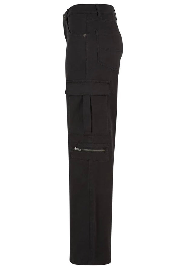 Urban Classics - Ladies Loose Utility Stretch Twill Black - Pants | Women-Image