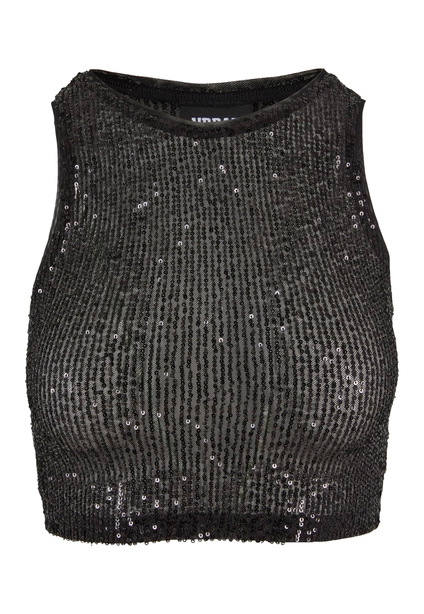 Urban Classics - Ladies Sequins Cropped Black - Top | Women-Image