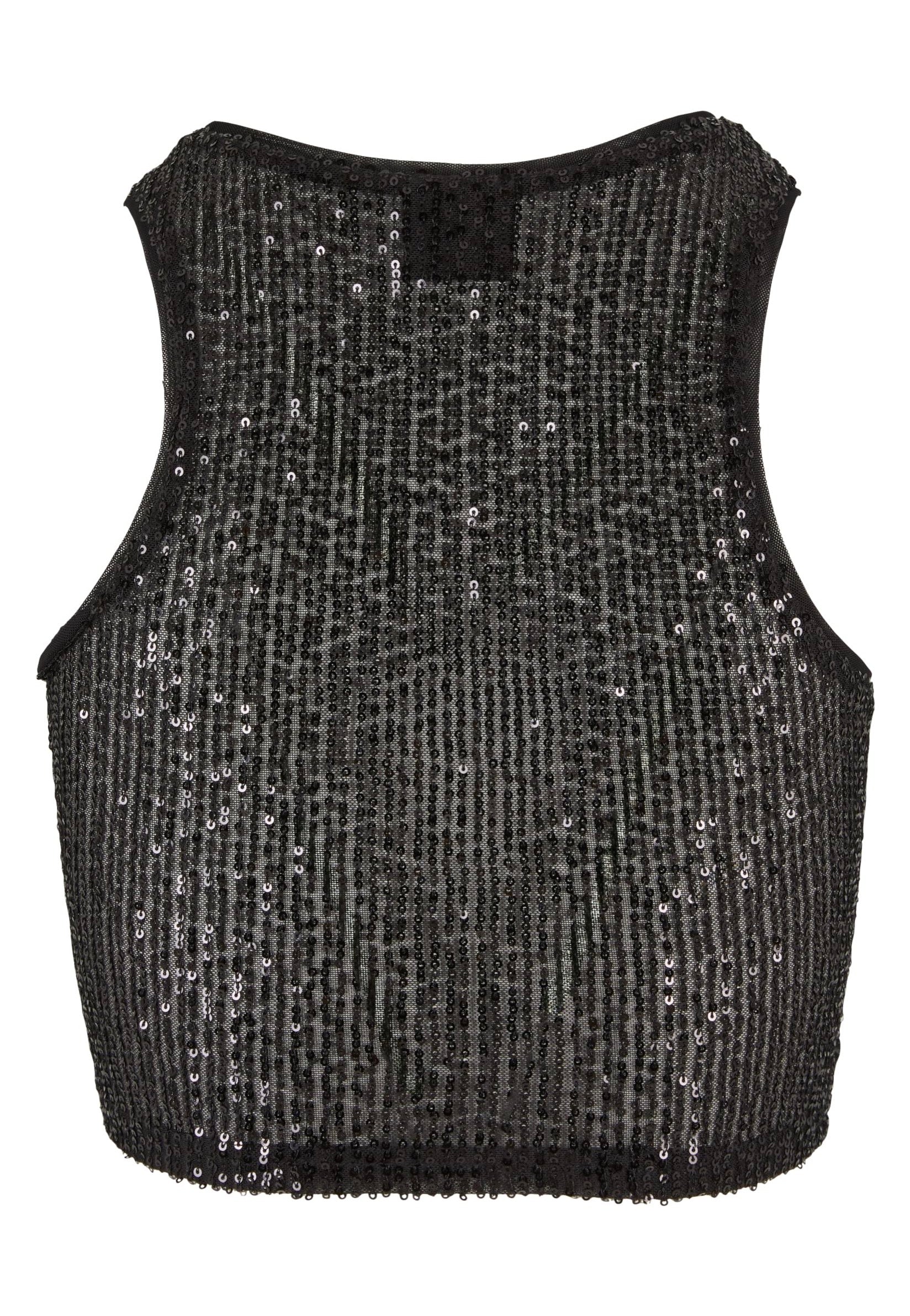 Urban Classics - Ladies Sequins Cropped Black - Top | Women-Image