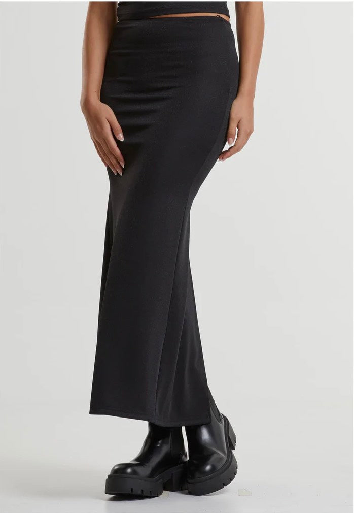 Urban Classics - Ladies Glitter Maxi Black - Skirt | Women-Image