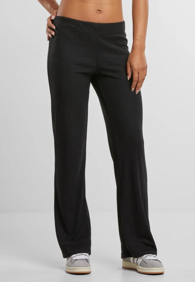 Urban Classics - Ladies Rib Black - Pants | Women-Image