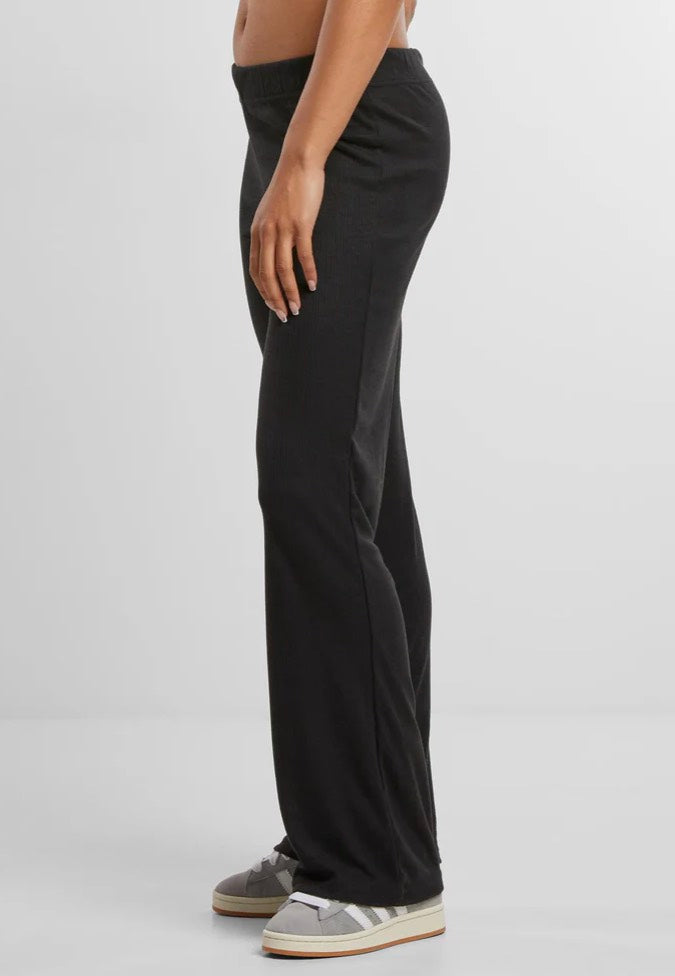 Urban Classics - Ladies Rib Black - Pants | Women-Image