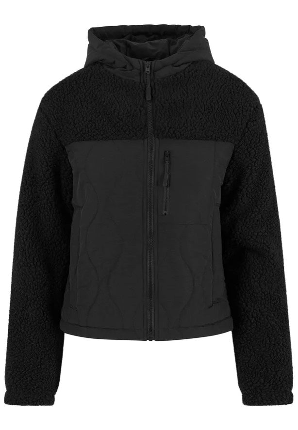 Urban Classics - Ladies Sherpa Crinkle Nylon Mix Black/Black - Jacket | Women-Image