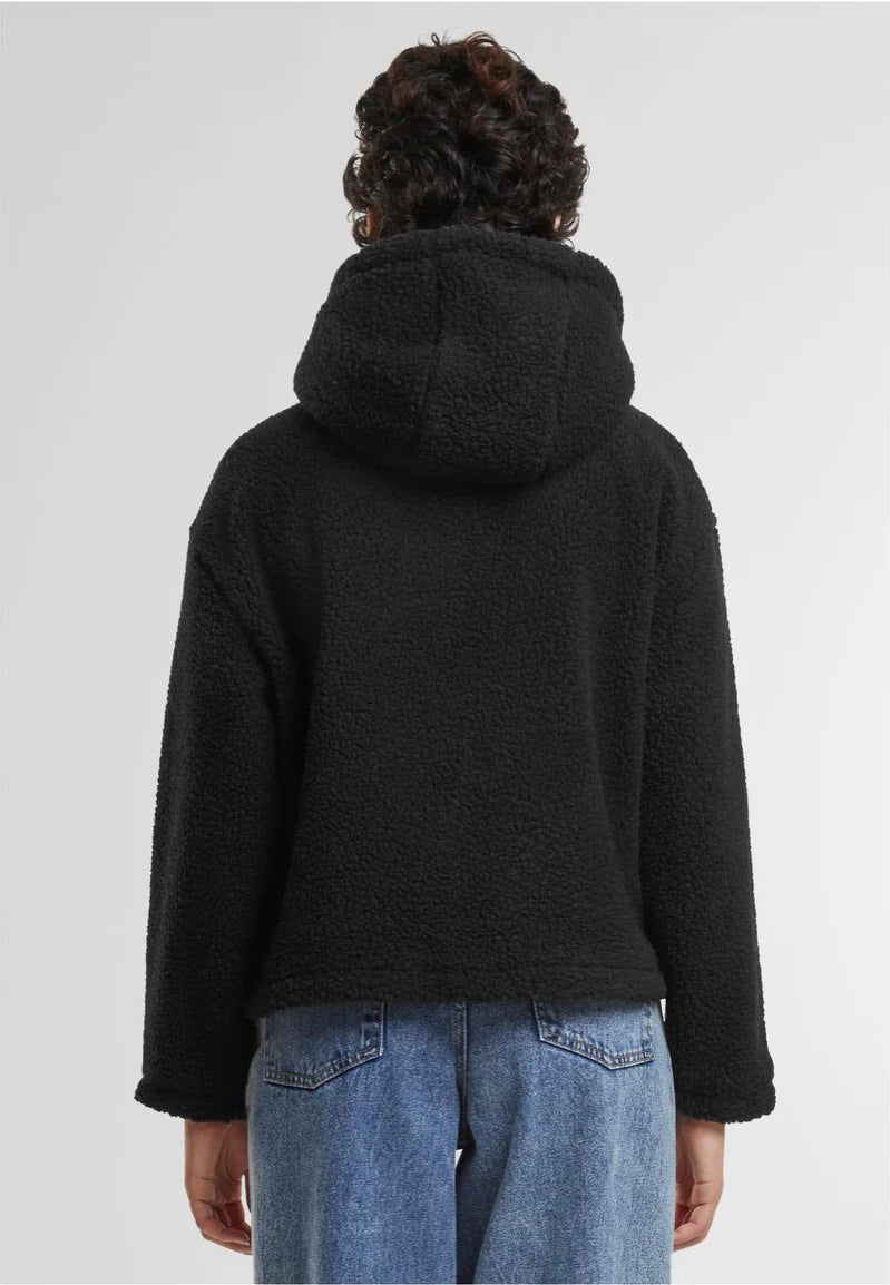 Urban Classics - Ladies Short Hooded Sherpa Black - Jacket | Women-Image