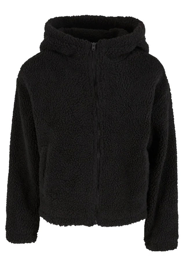 Urban Classics - Ladies Short Hooded Sherpa Black - Jacket | Women-Image