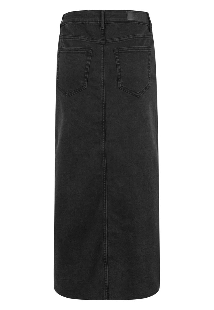 Urban Classics - Ladies High Slit Black Washed - Skirt | Women-Image