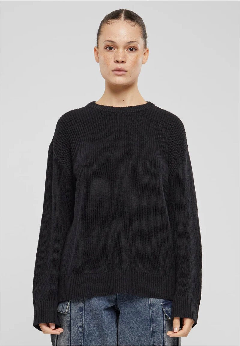 Urban Classics - Ladies Rib Knit Black - Pullover | Women-Image