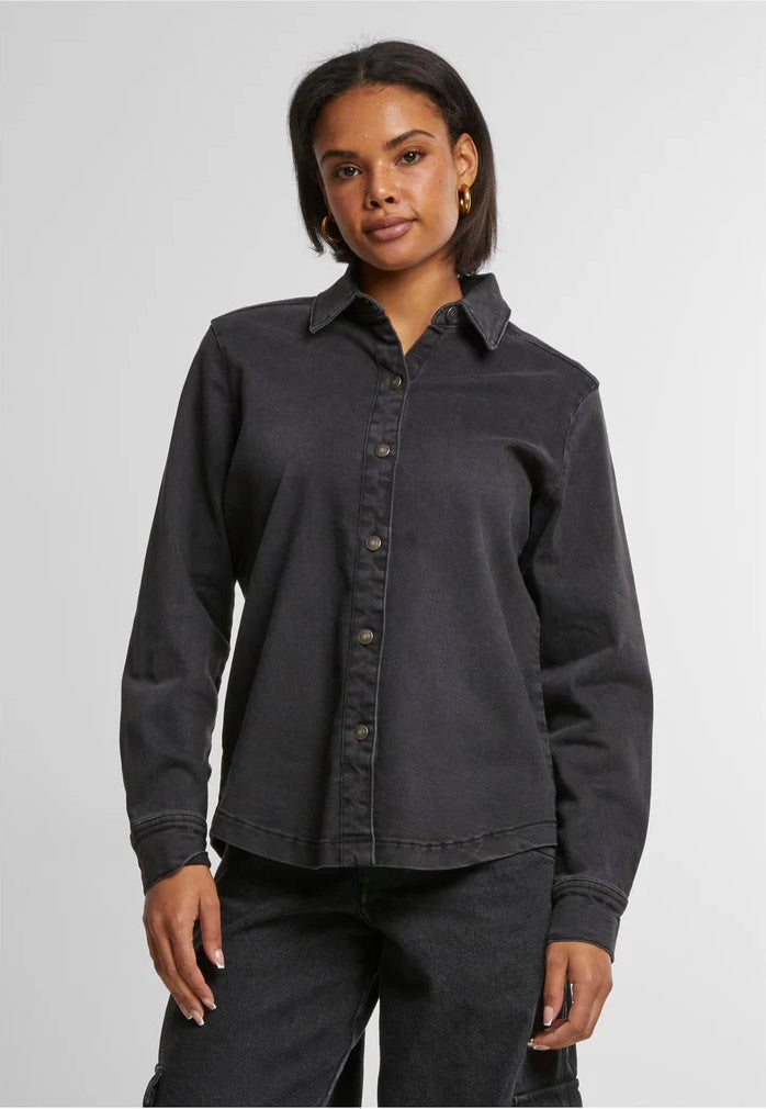 Urban Classics - Ladies Denim Black Washed - Shirt | Women-Image