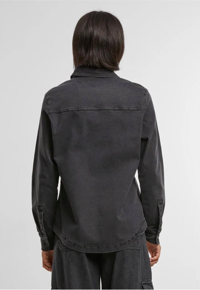 Urban Classics - Ladies Denim Black Washed - Shirt | Women-Image