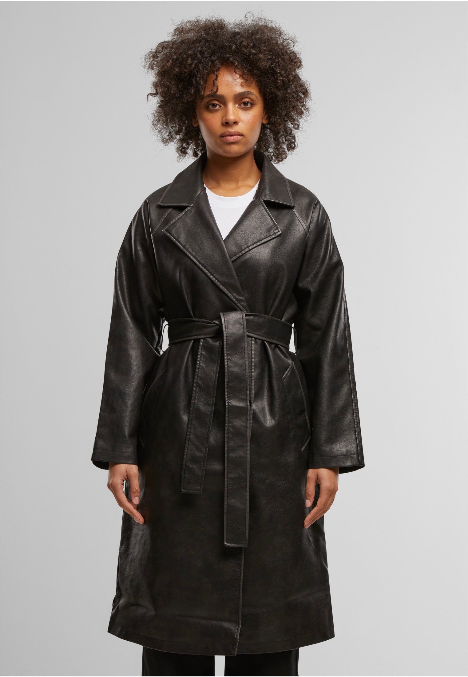 Urban Classics - Ladies Vintage Leather - Trenchcoat | Women-Image